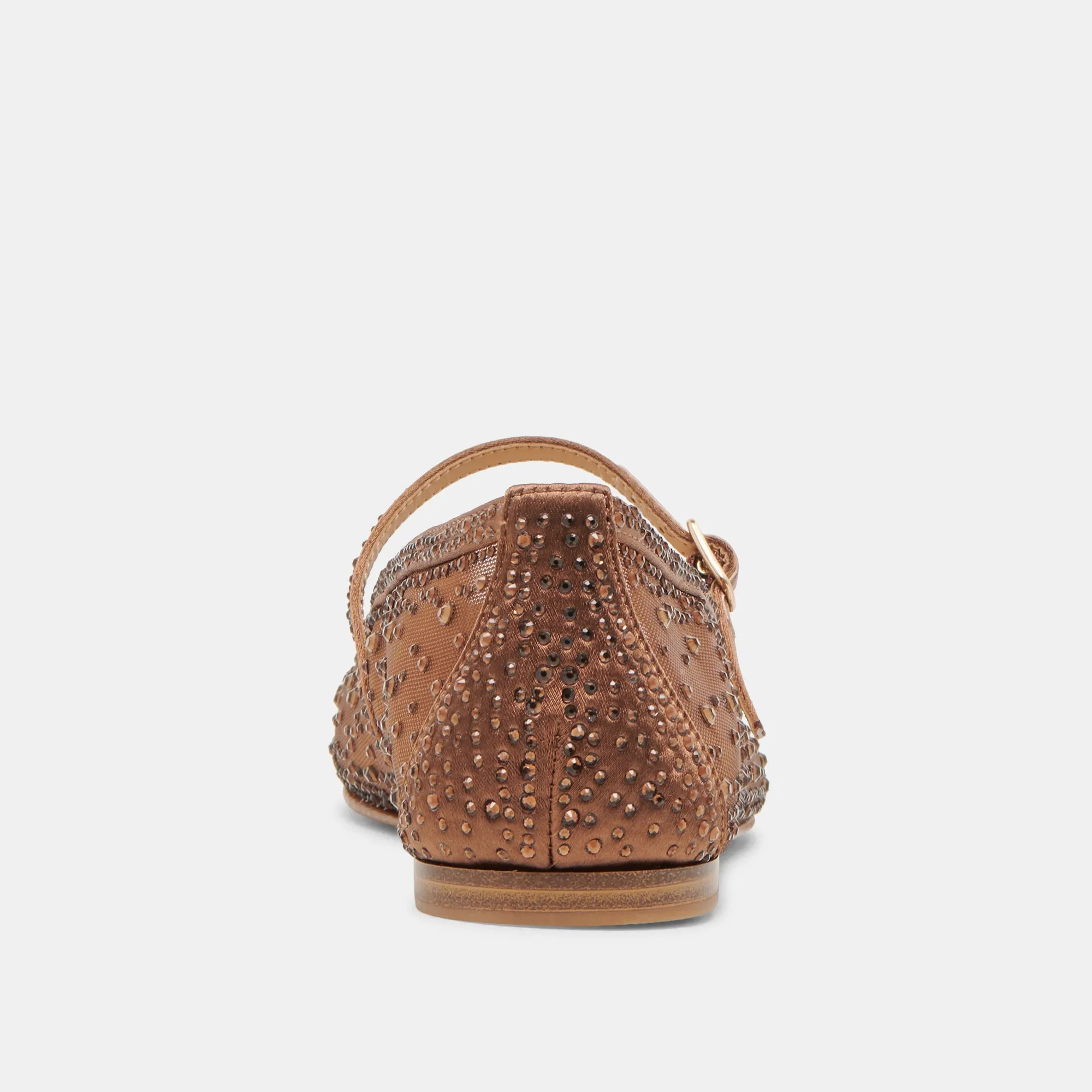 REYES CRYSTAL BALLET FLATS MITTELBRAUNES MESH