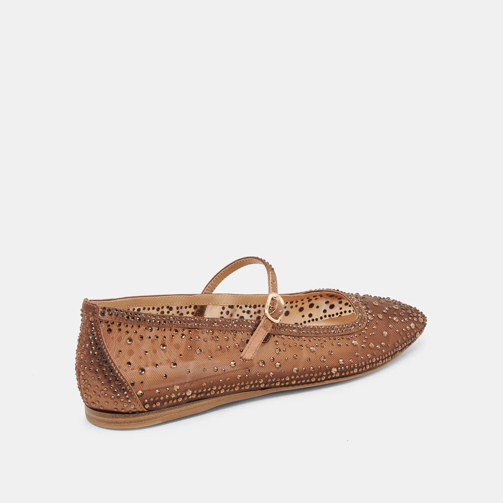 REYES CRYSTAL BALLET FLATS MITTELBRAUNES MESH