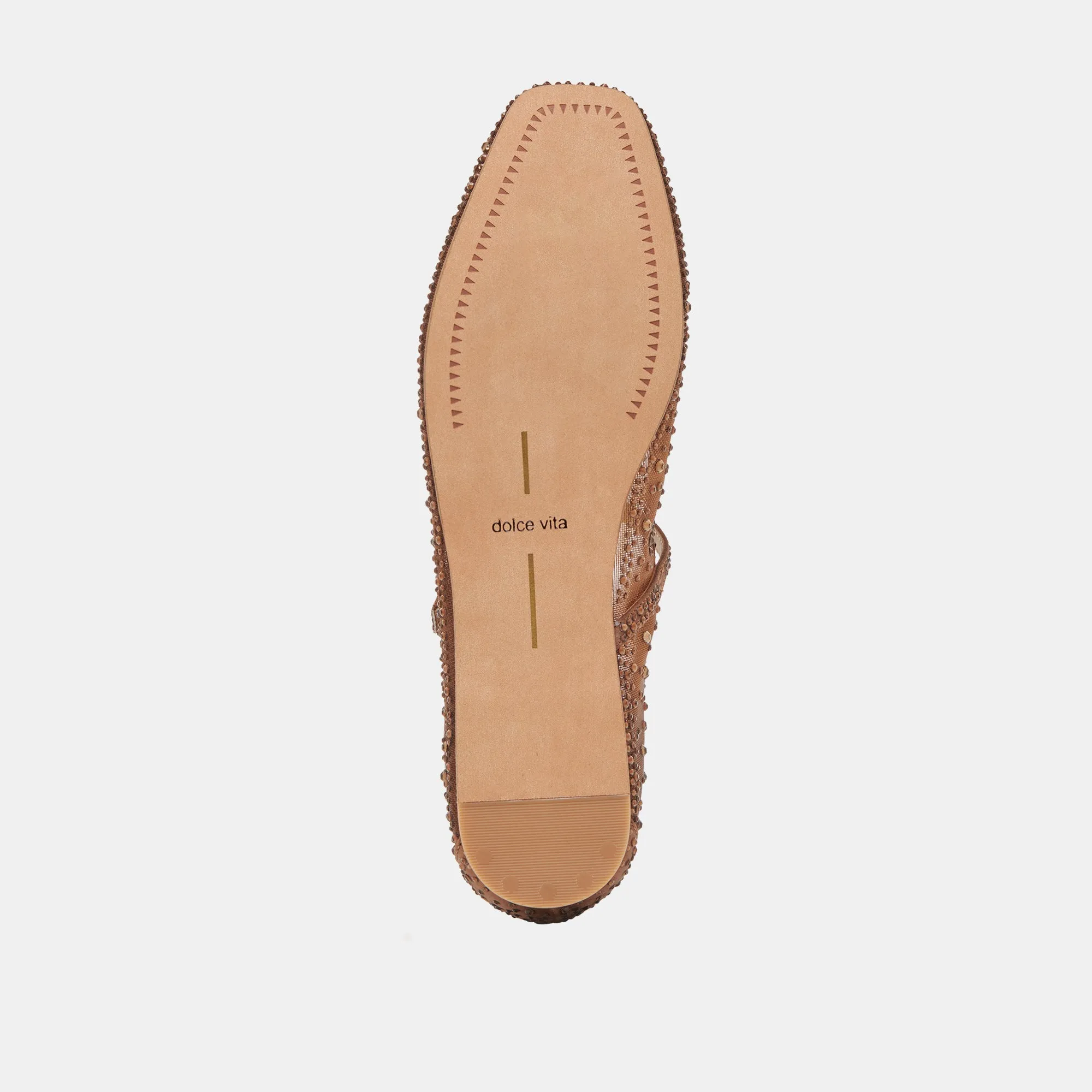 REYES CRYSTAL BALLET FLATS MITTELBRAUNES MESH
