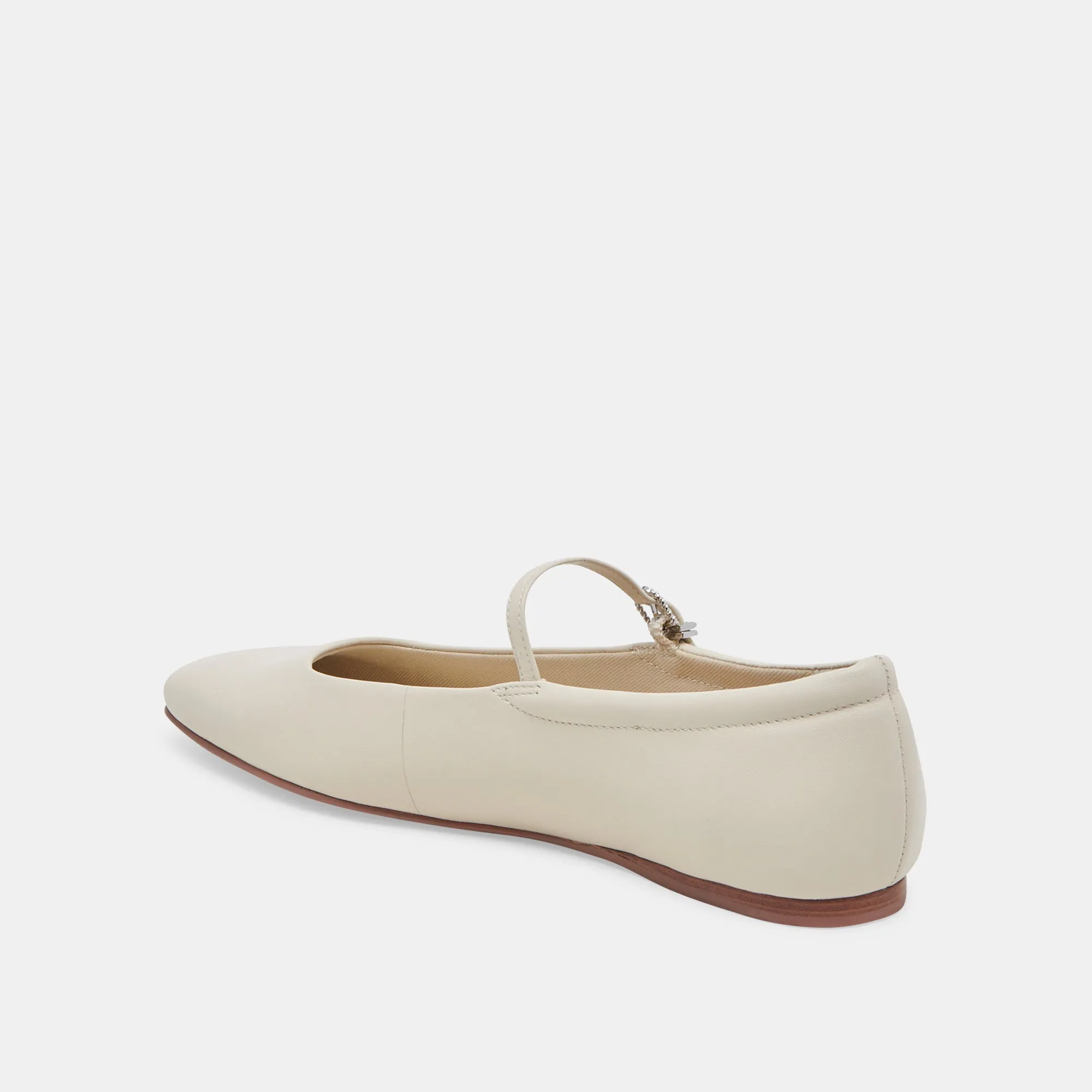 REYES BALLERINAS WEIT GESCHNITTEN IN ELFENBEIN LEDER