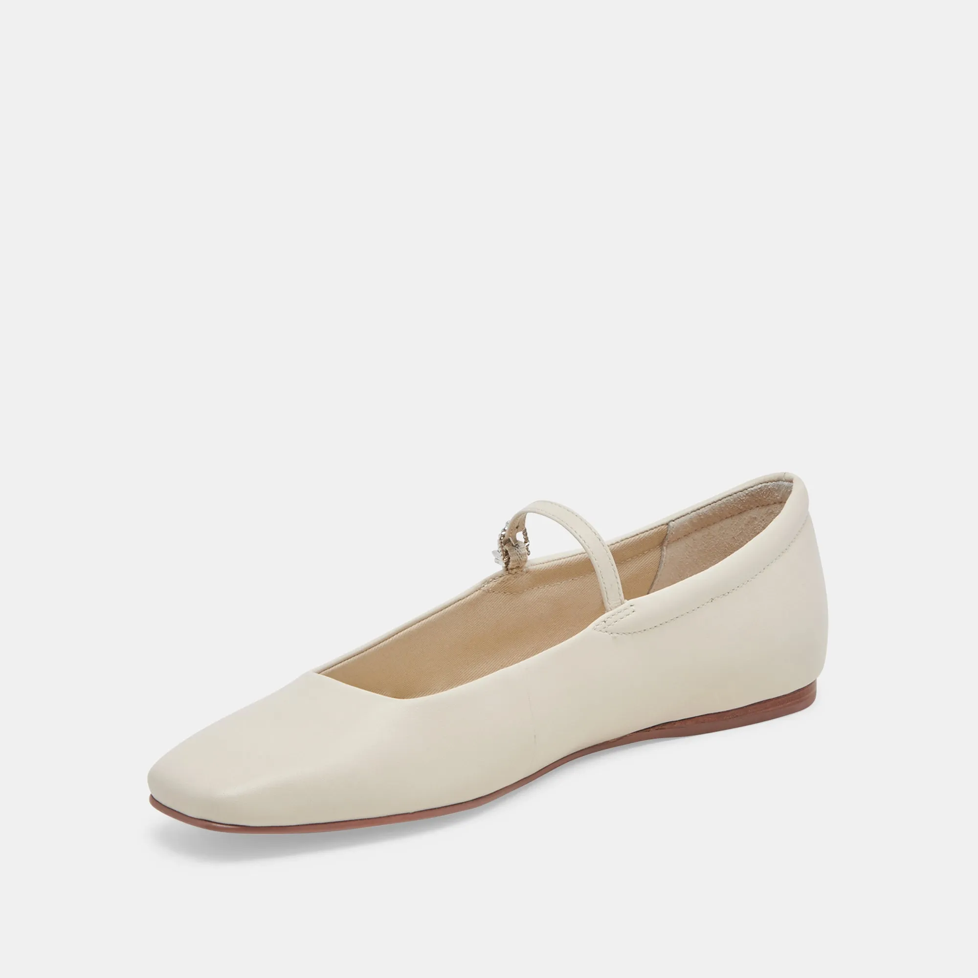REYES BALLERINAS WEIT GESCHNITTEN IN ELFENBEIN LEDER