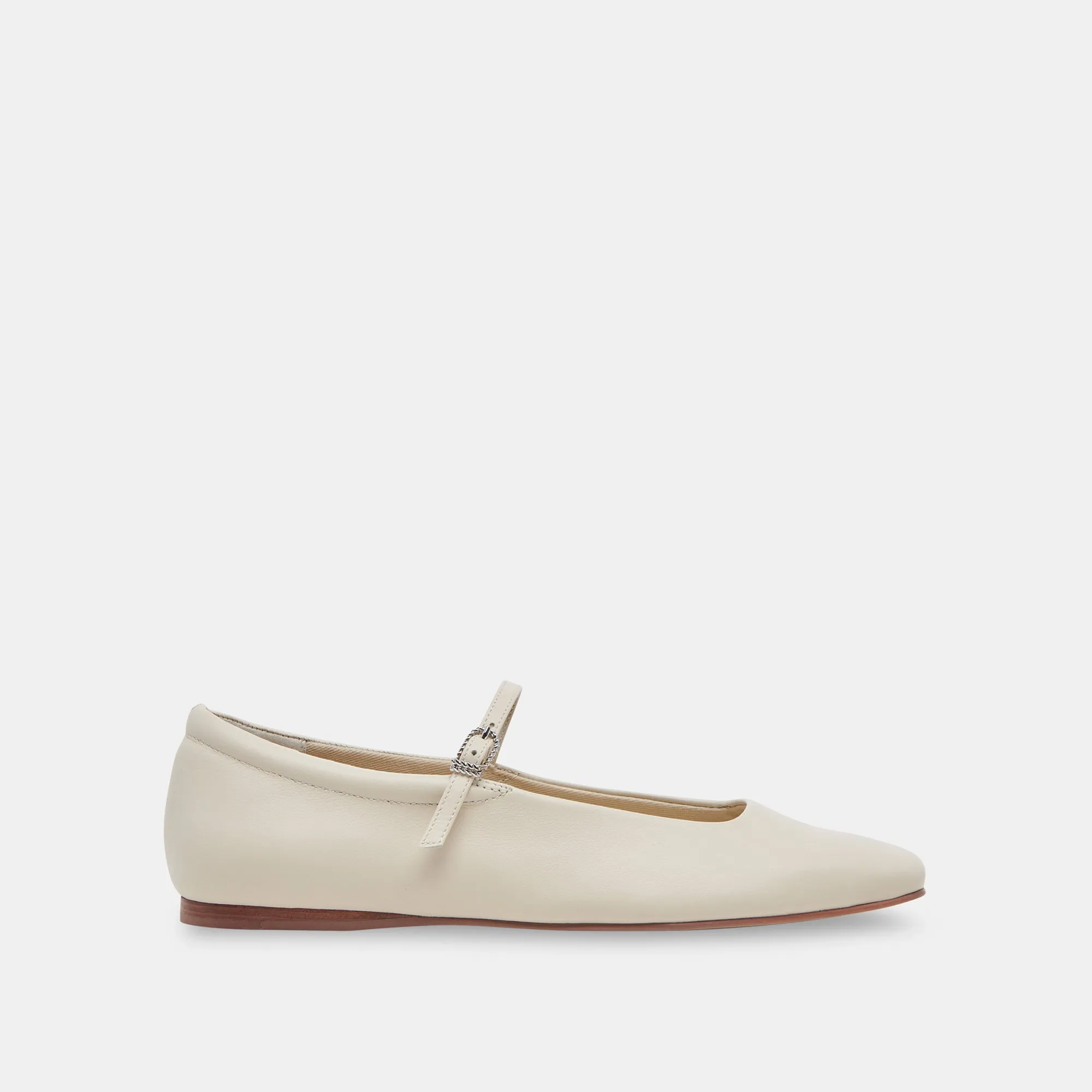 REYES BALLERINAS WEIT GESCHNITTEN IN ELFENBEIN LEDER