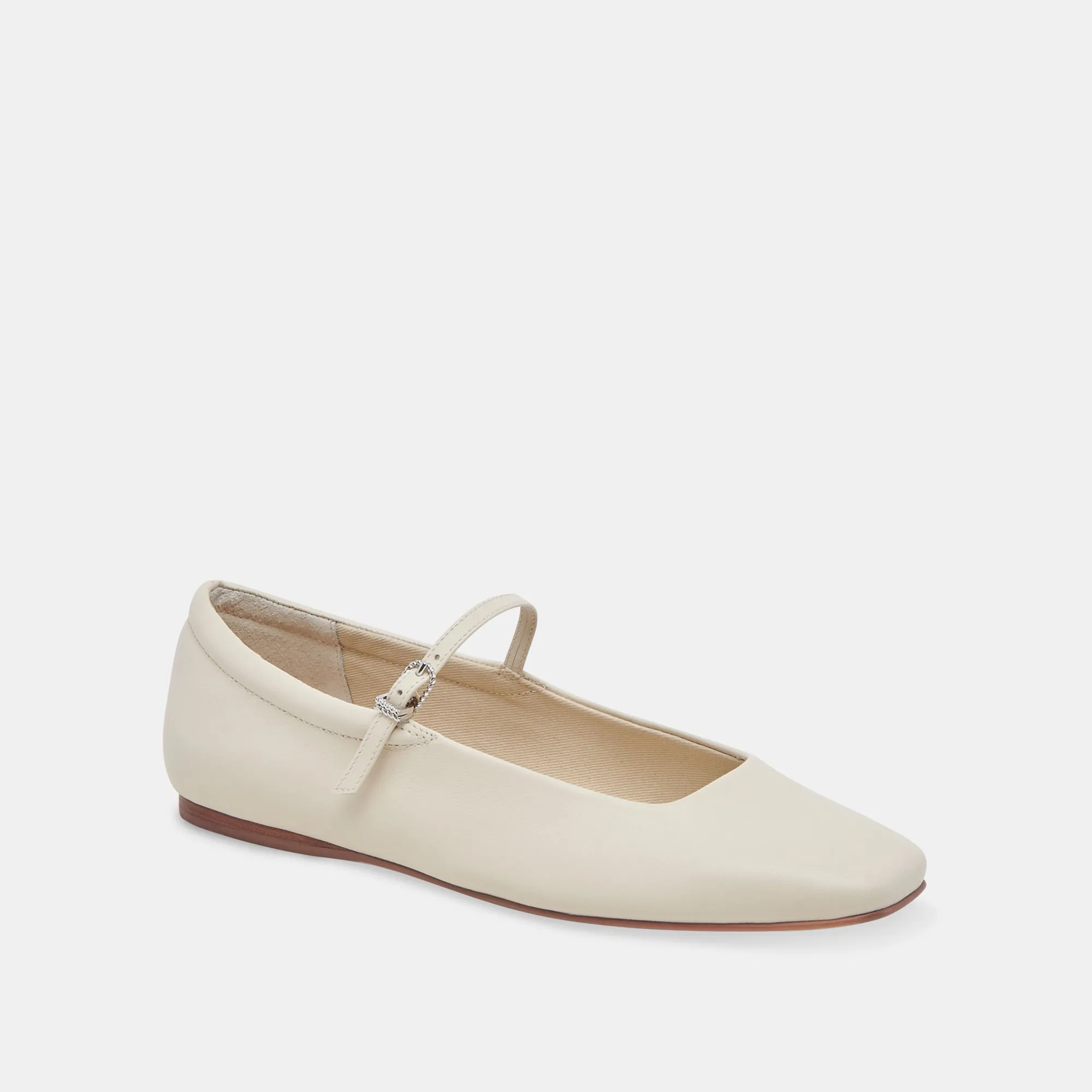 REYES BALLERINAS WEIT GESCHNITTEN IN ELFENBEIN LEDER