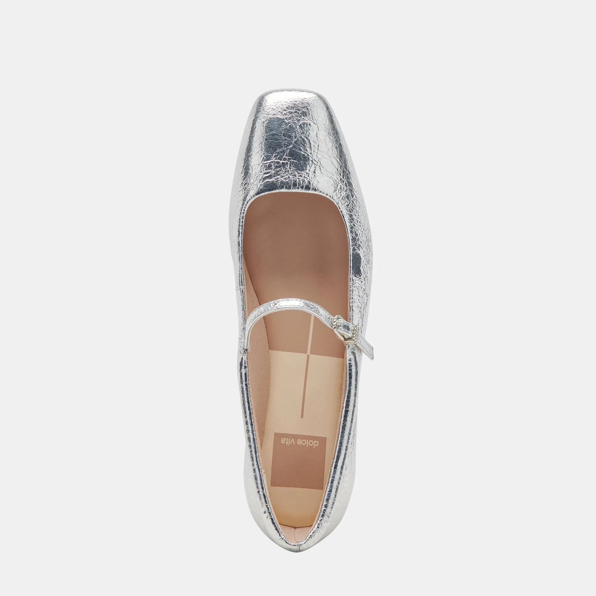 REYES BALLERINAS IN WEITER PASSFORM SILBER ANTIKE LEDEROPTIK