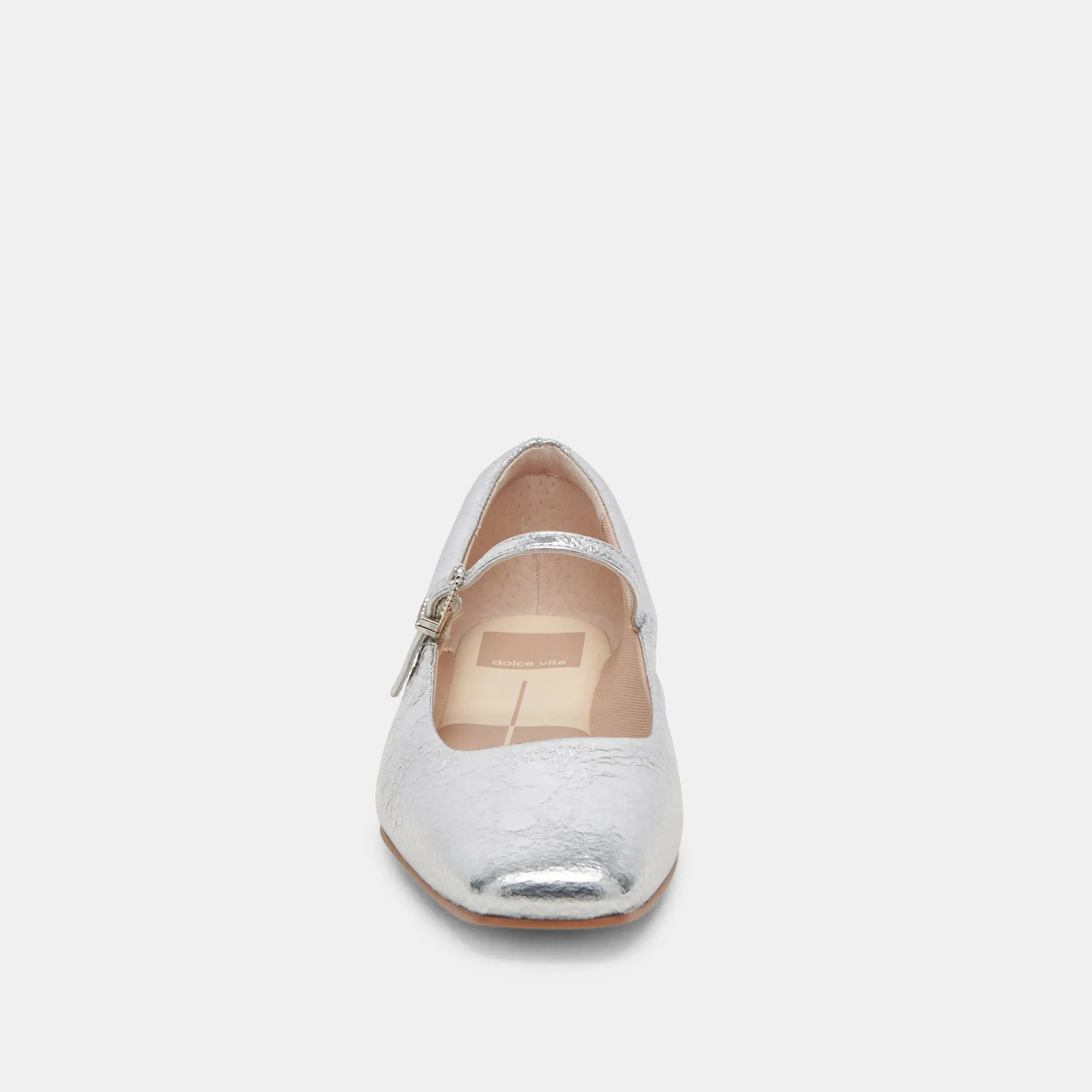 REYES BALLERINAS IN WEITER PASSFORM SILBER ANTIKE LEDEROPTIK
