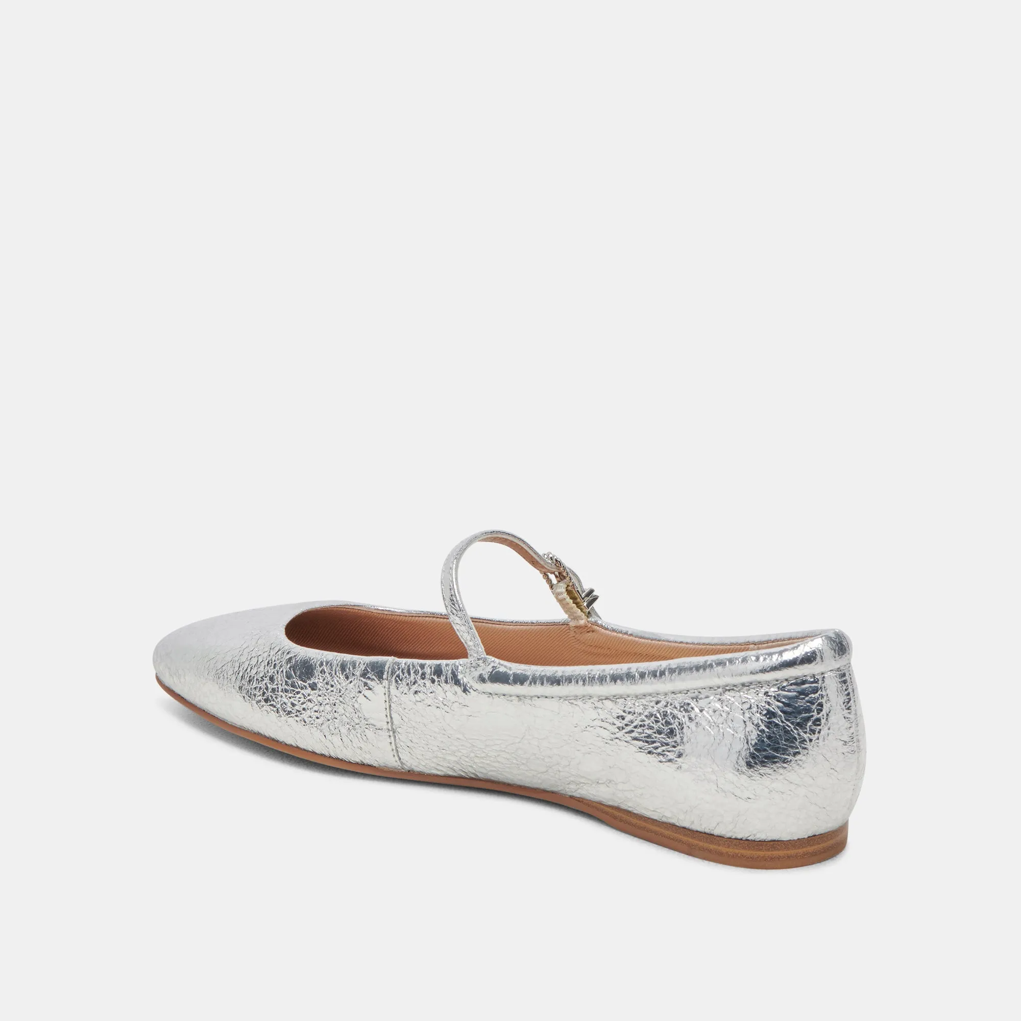 REYES BALLERINAS IN WEITER PASSFORM SILBER ANTIKE LEDEROPTIK