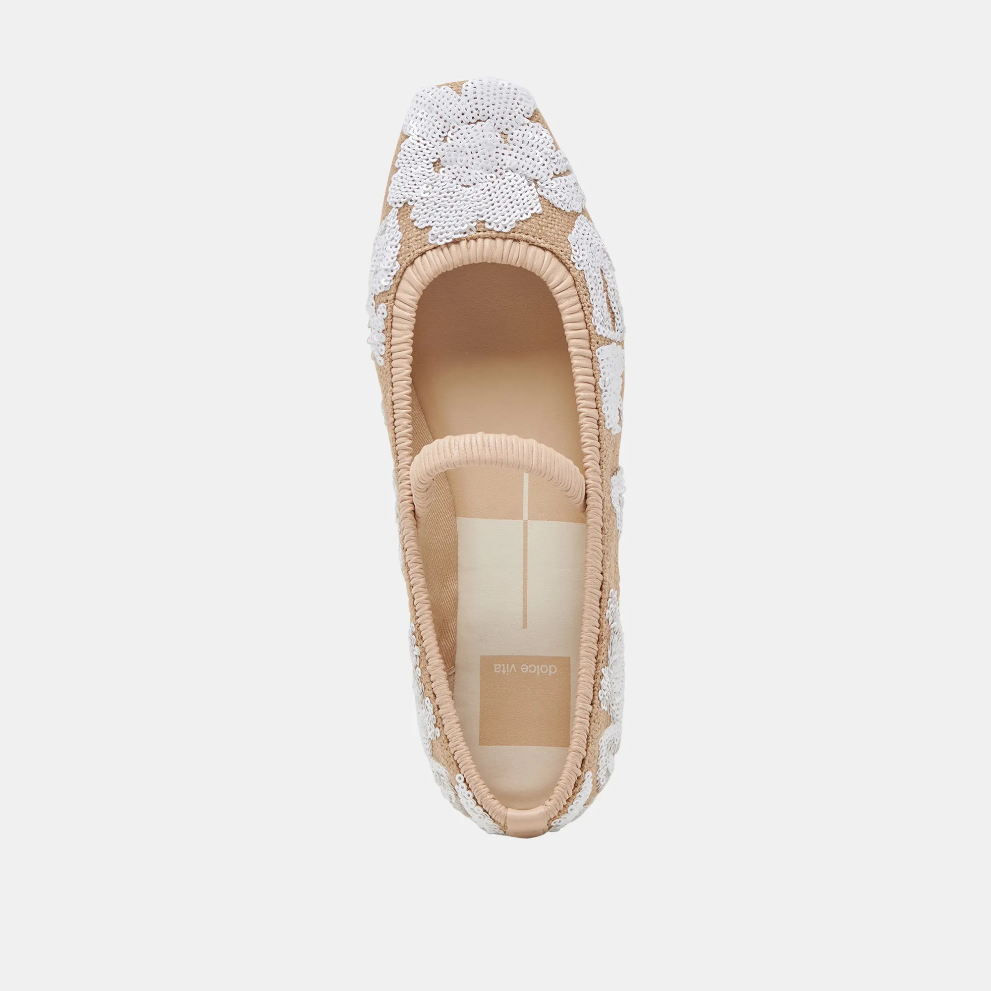 RHODIE BALLETTFLATS NATUR MULTI BLUMEN SEQUIN