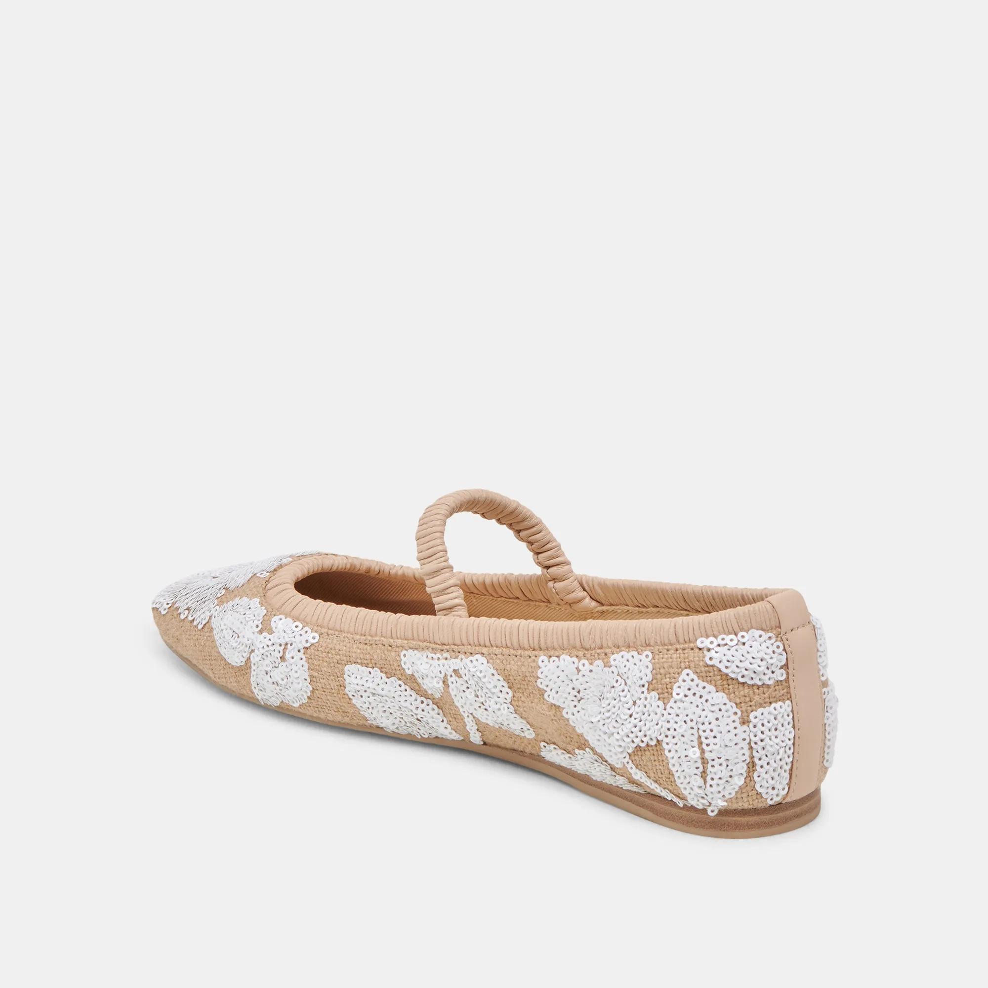 RHODIE BALLETTFLATS NATUR MULTI BLUMEN SEQUIN