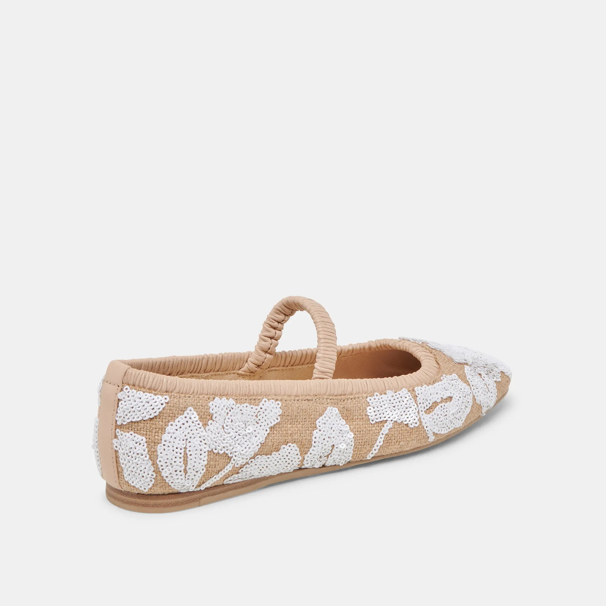 RHODIE BALLETTFLATS NATUR MULTI BLUMEN SEQUIN