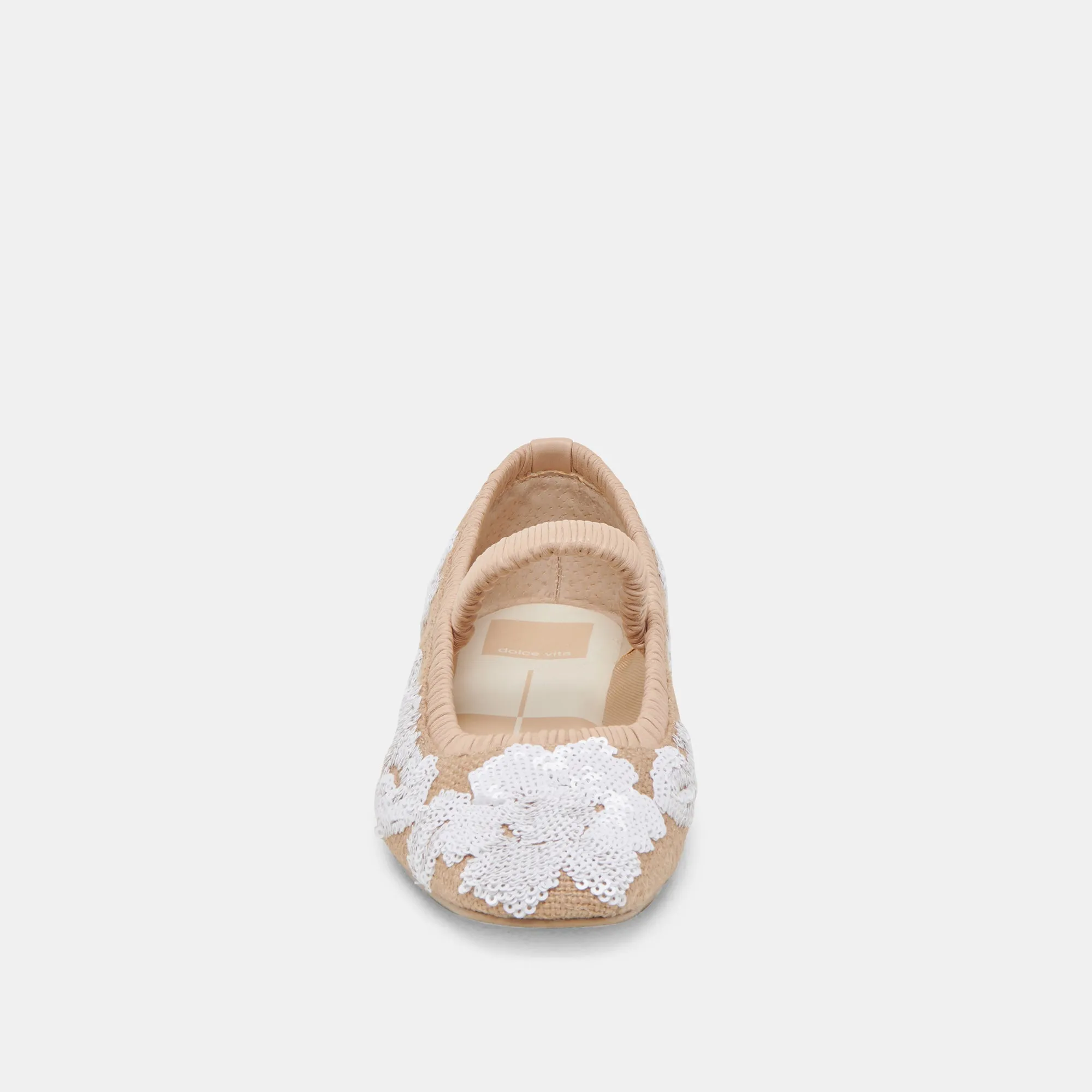 RHODIE BALLETTFLATS NATUR MULTI BLUMEN SEQUIN