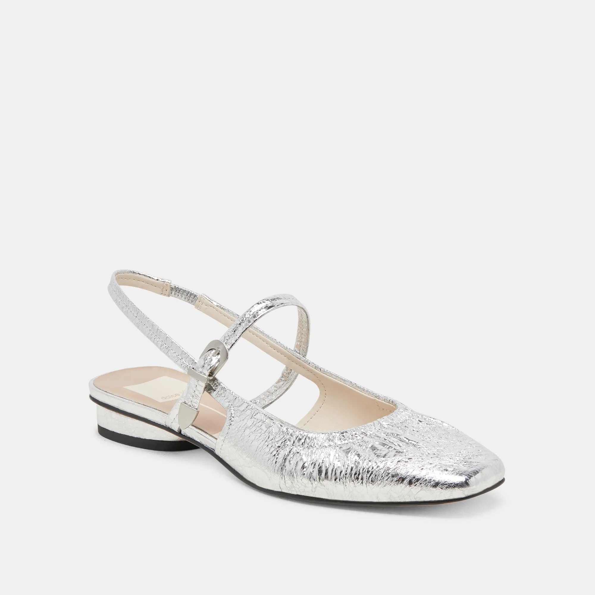 RIANNE FLATS SILBER ANTIKE LEDER