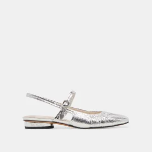 RIANNE FLATS SILBER ANTIKE LEDER