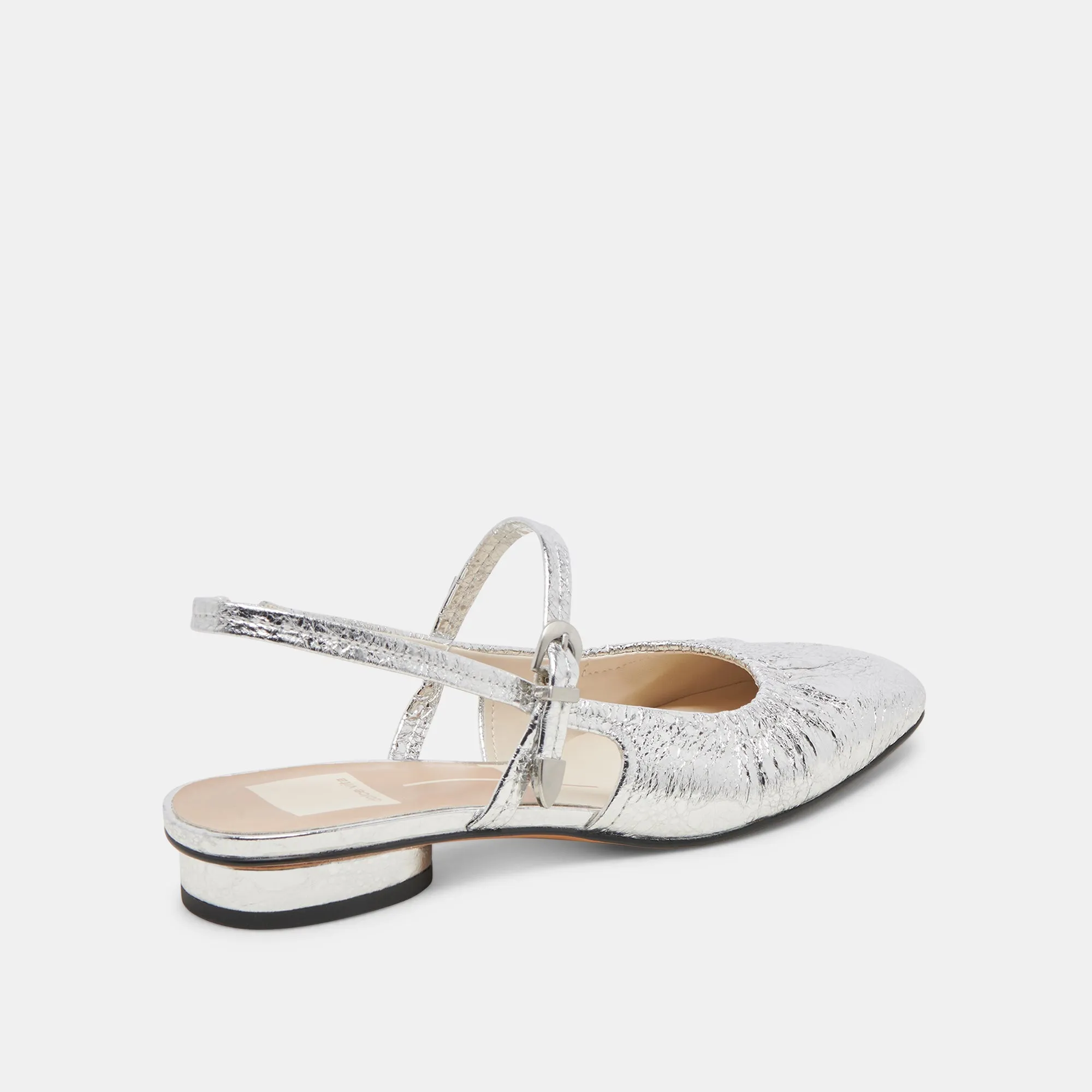RIANNE FLATS SILBER ANTIKE LEDER