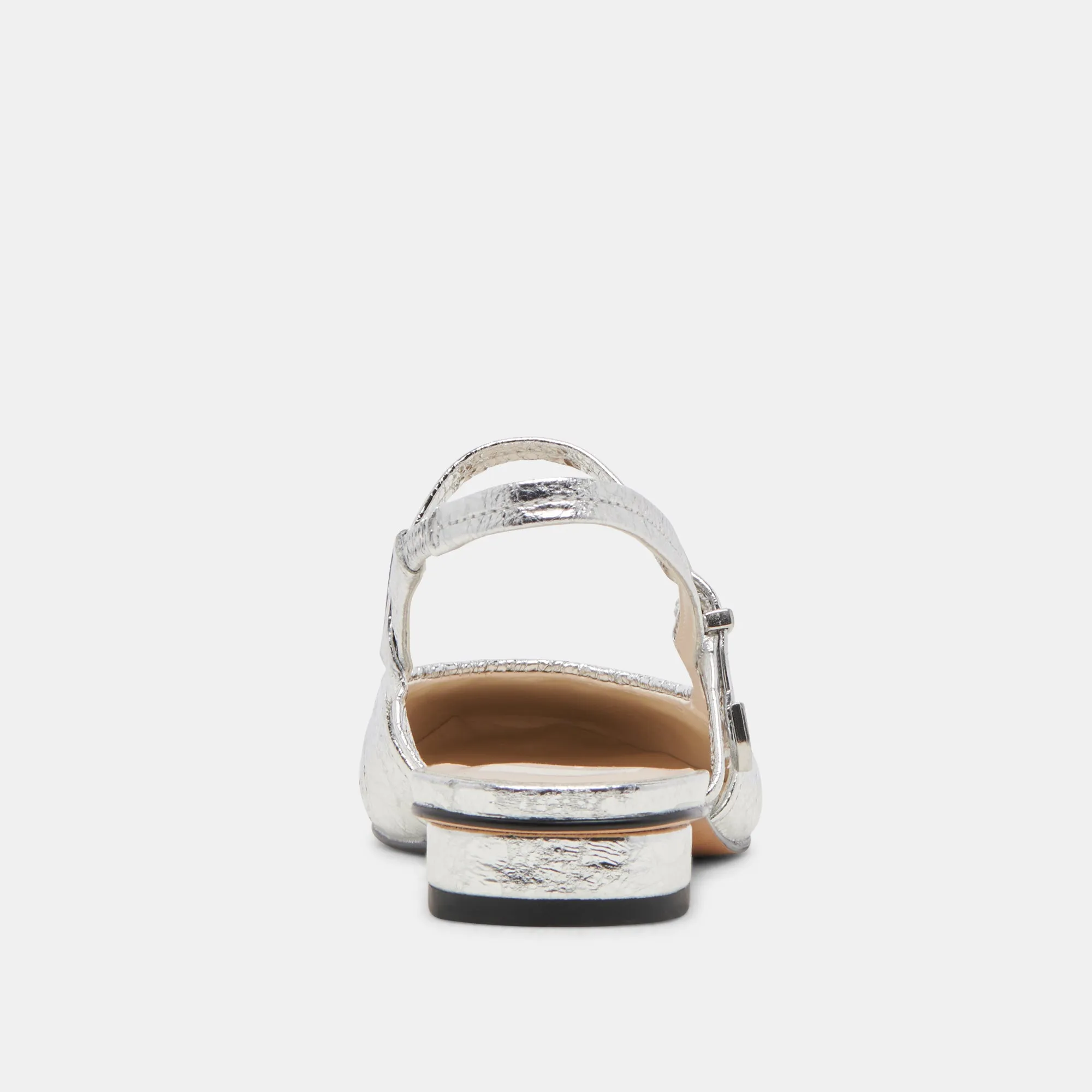 RIANNE FLATS SILBER ANTIKE LEDER