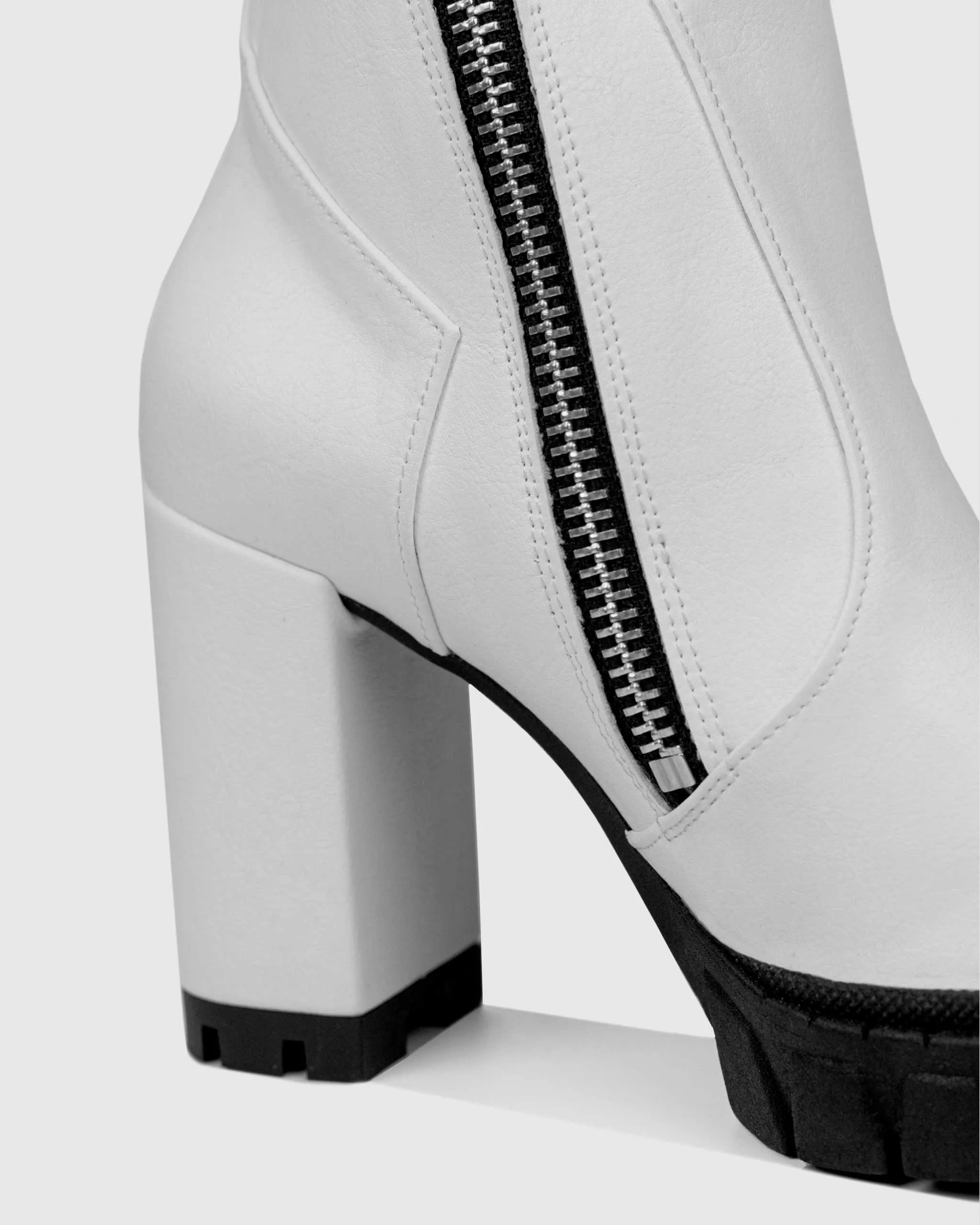 Ritual Damen Grape Vegan-Leder Knöchelstiefel | Weiß