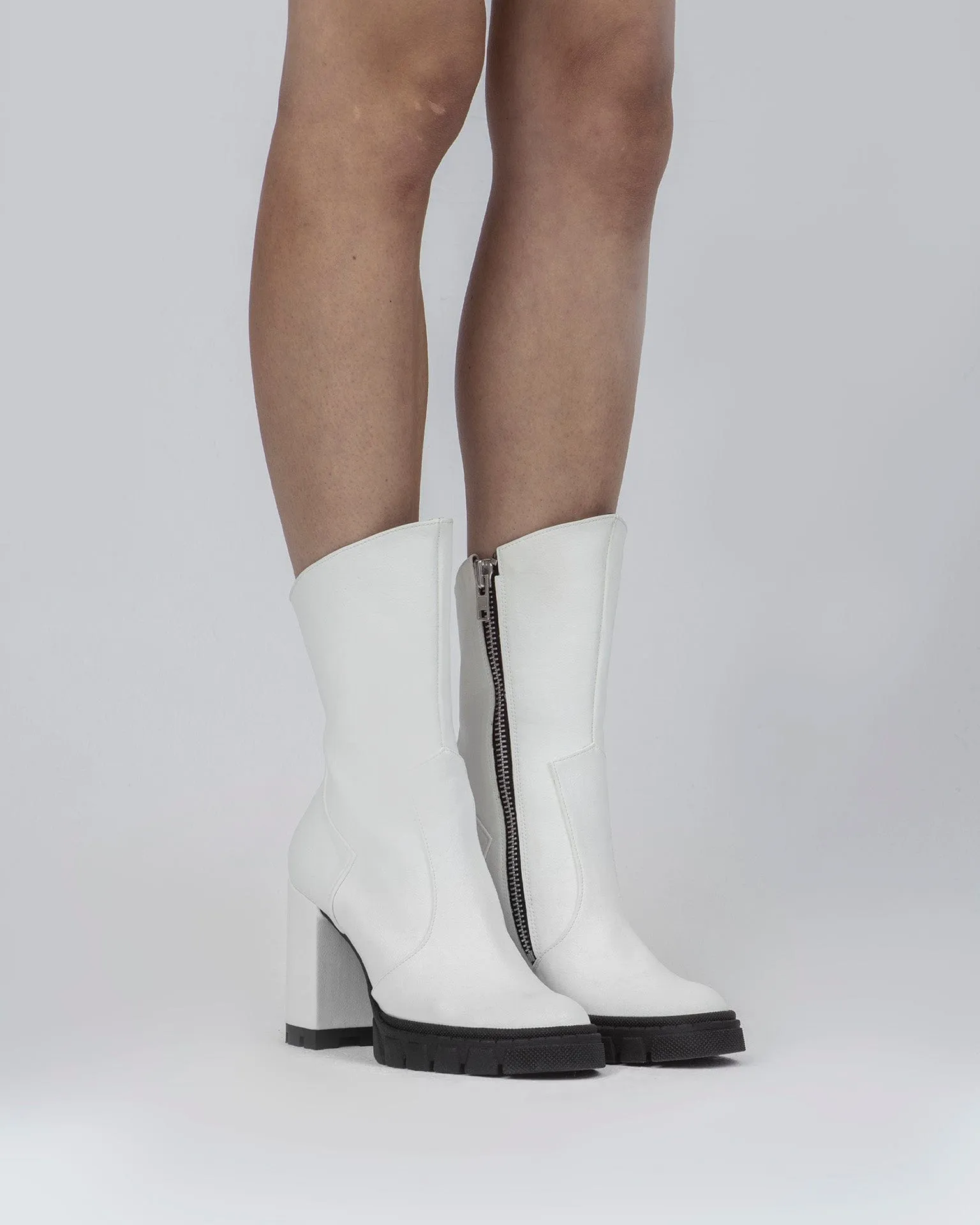 Ritual Damen Grape Vegan-Leder Knöchelstiefel | Weiß