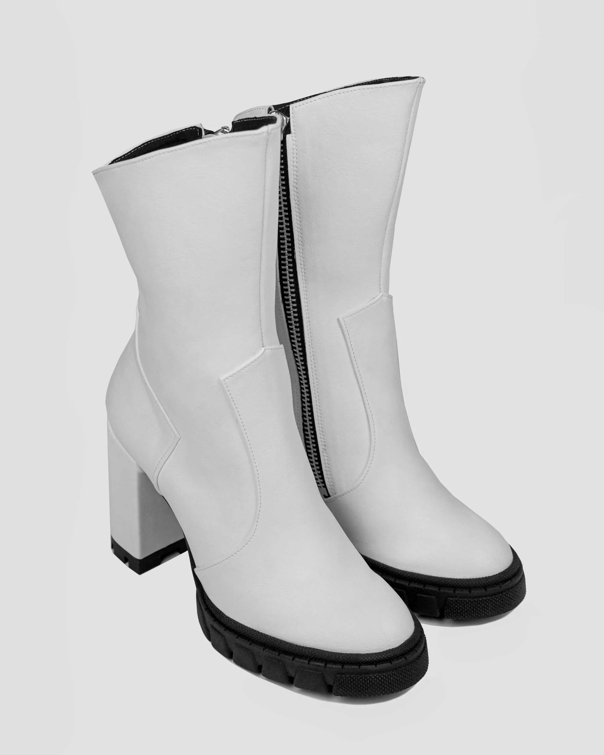 Ritual Damen Grape Vegan-Leder Knöchelstiefel | Weiß