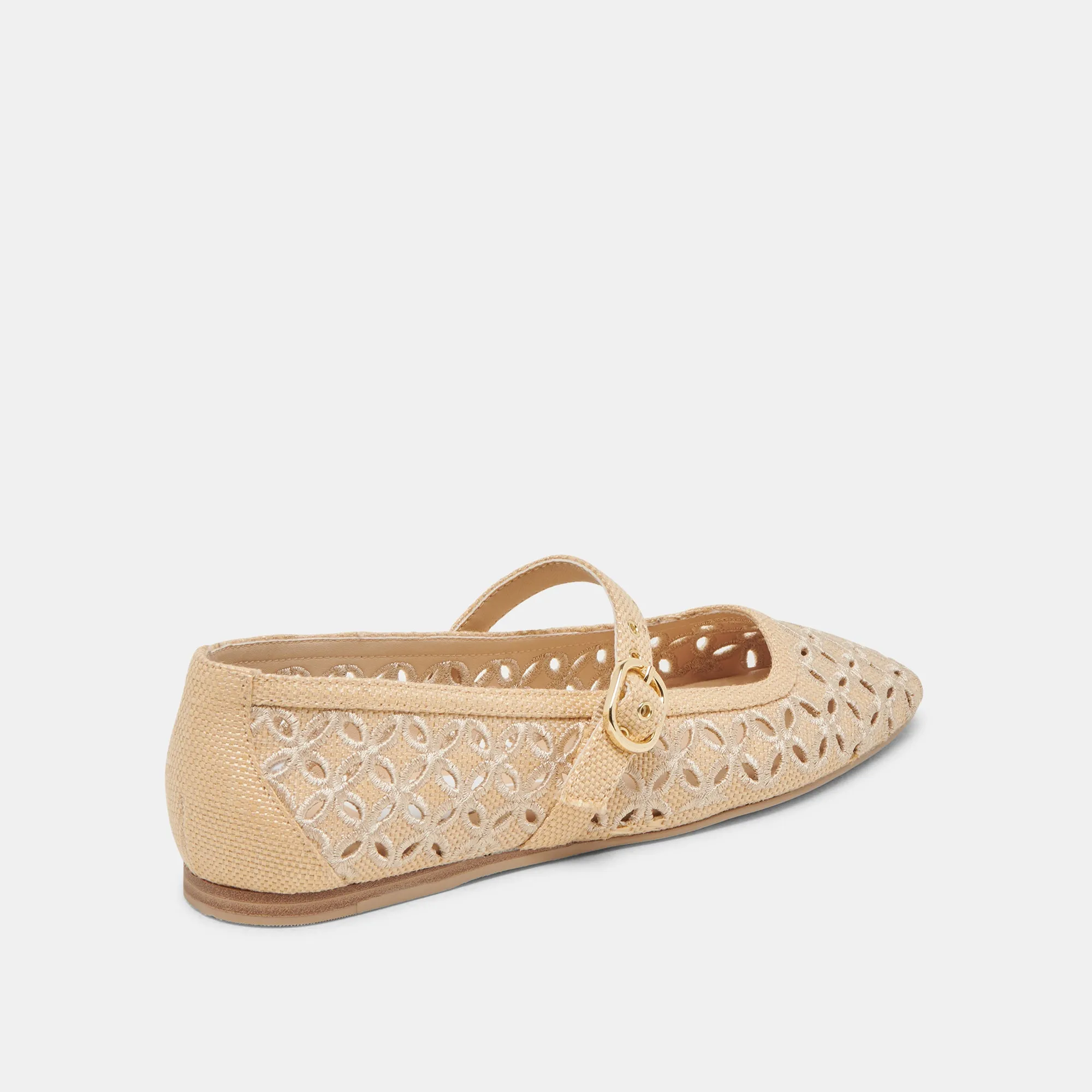 RODNI EYELET PERFEKTE BALLETTFLACHER HELL NATUR GEFLOCHTENES RAFFIA