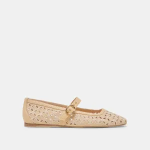 RODNI EYELET PERFEKTE BALLETTFLACHER HELL NATUR GEFLOCHTENES RAFFIA