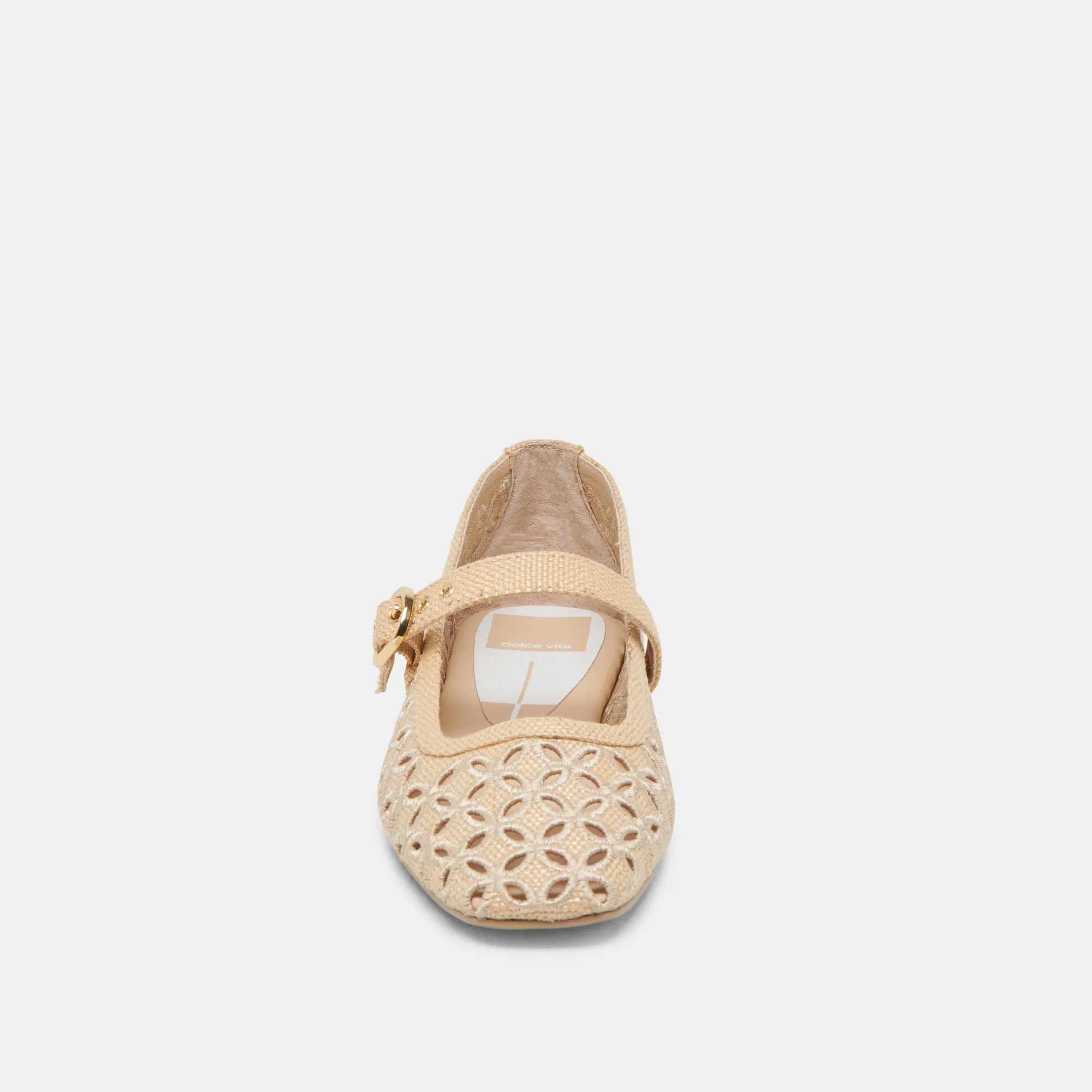 RODNI EYELET PERFEKTE BALLETTFLACHER HELL NATUR GEFLOCHTENES RAFFIA