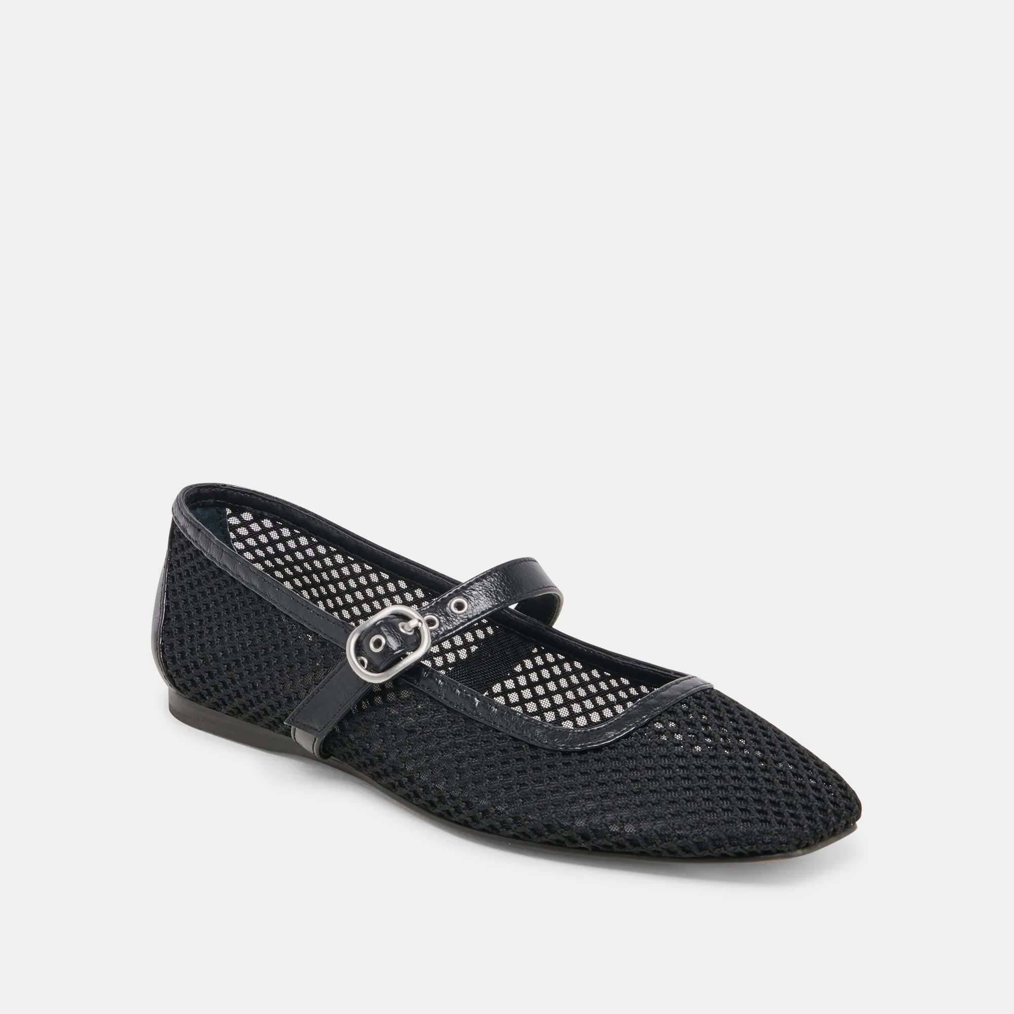 RODNI MESH BALLET FLATS SCHWARZ GEWEBTES MESH