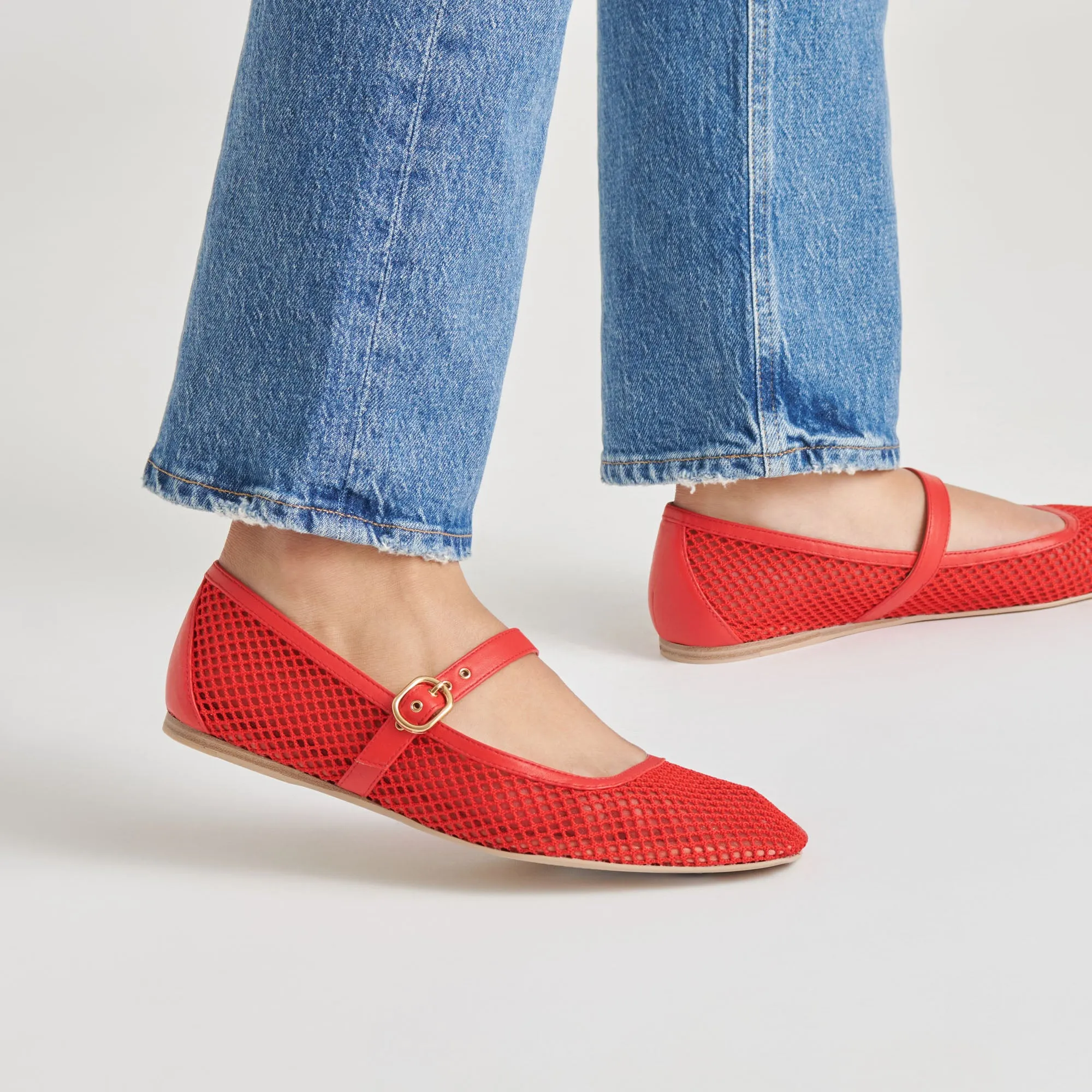 RODNI MESH BALLET FLATS CHILI GEWEBTES MESH