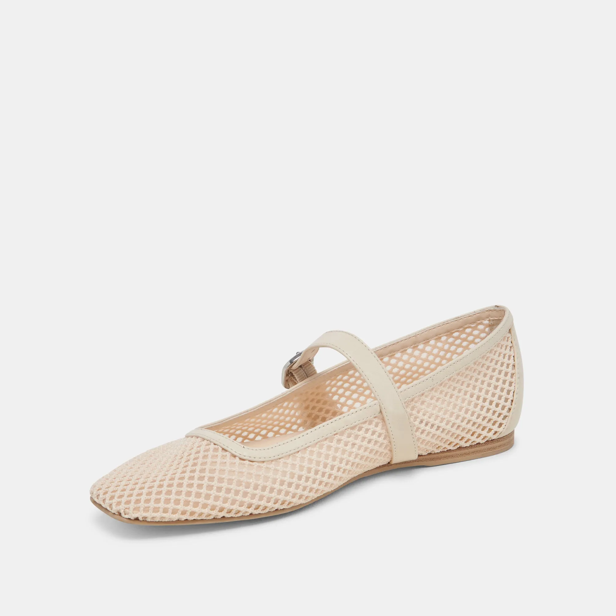 RODNI MESH BALLET FLATS CREME GEWEBTES MESH