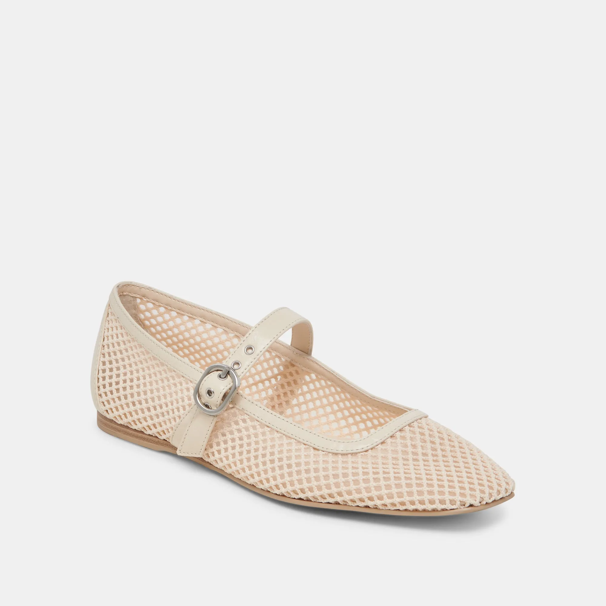 RODNI MESH BALLET FLATS CREME GEWEBTES MESH