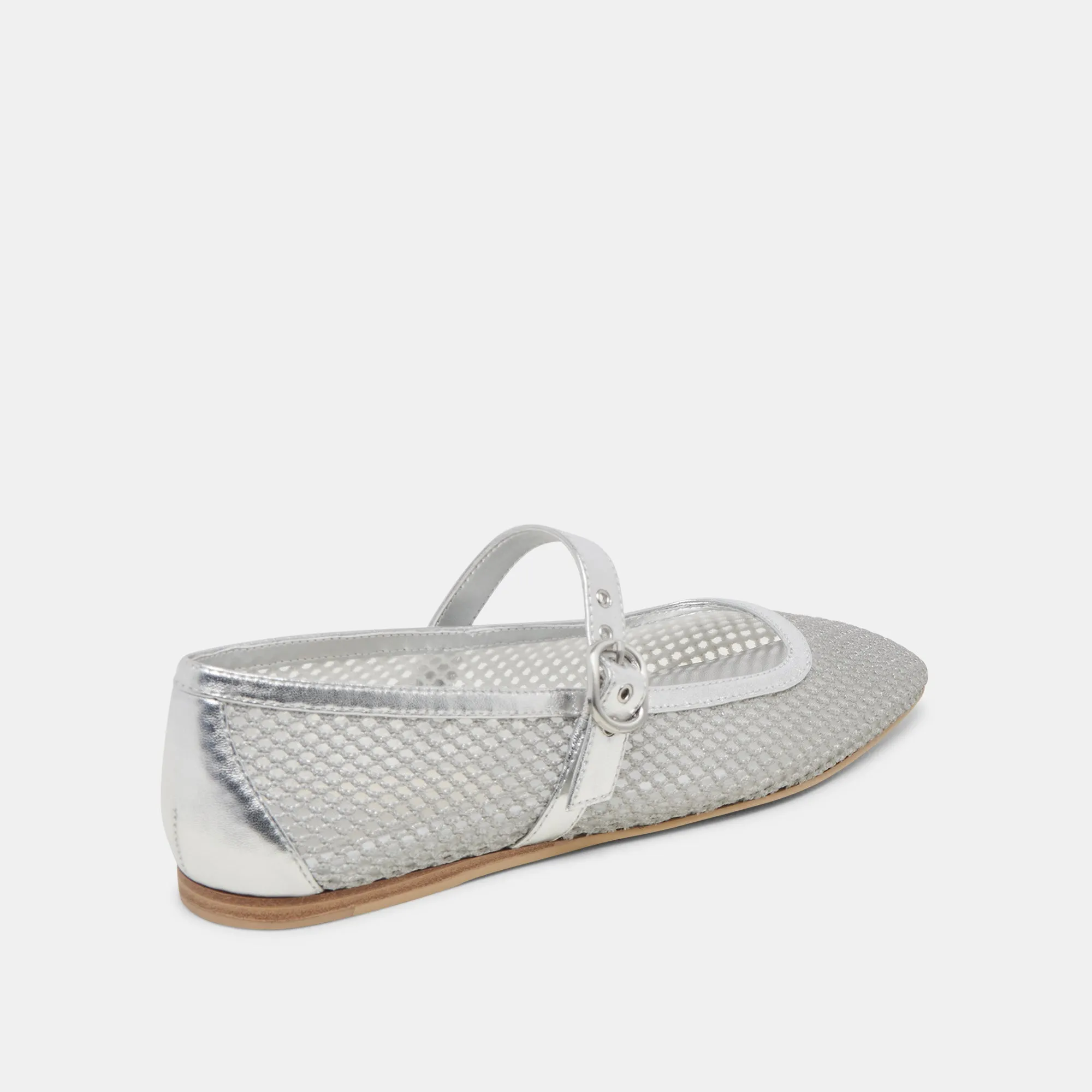 RODNI MESH BALLET FLATS SILBER GEWEBTES MESH