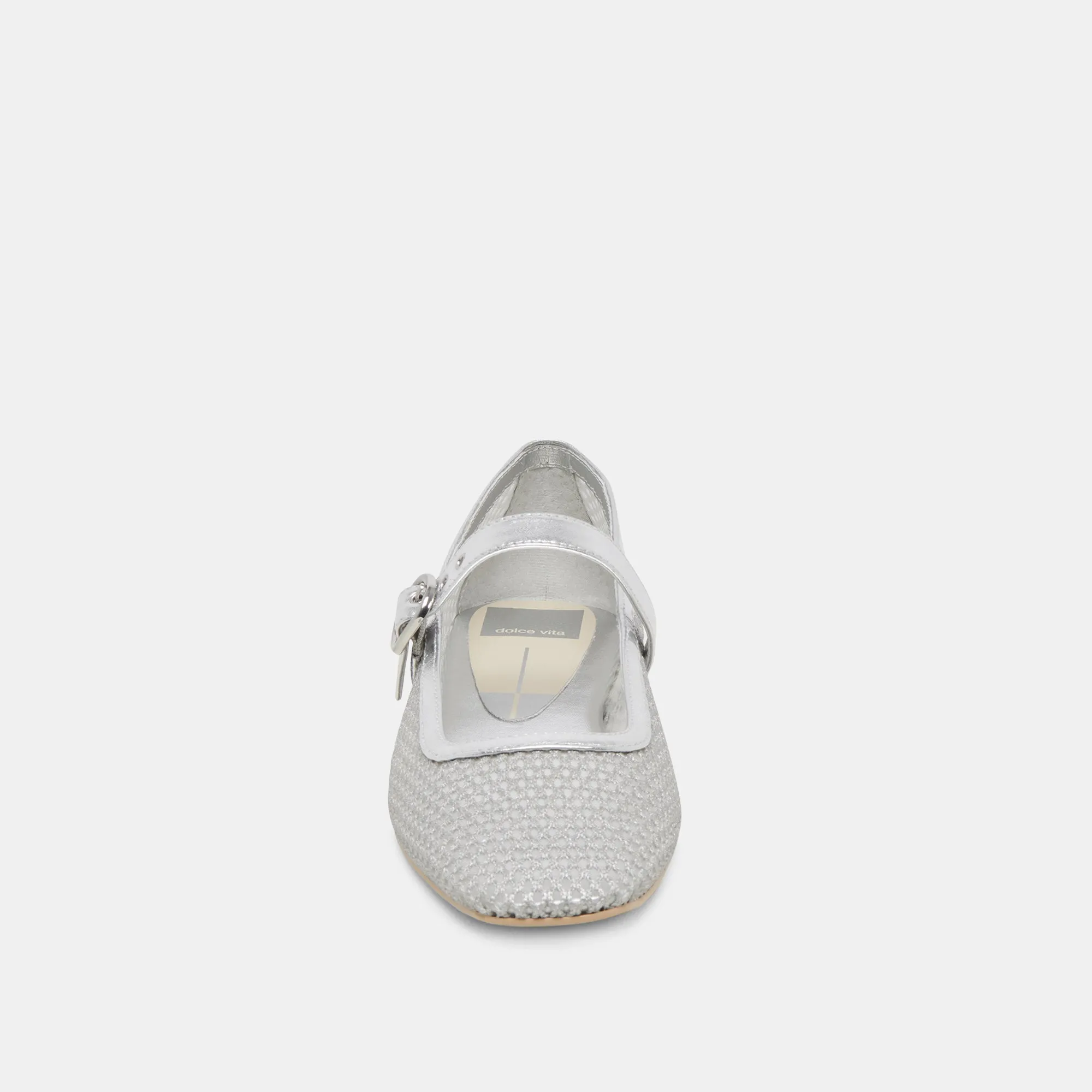 RODNI MESH BALLET FLATS SILBER GEWEBTES MESH