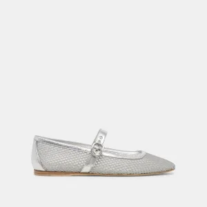 RODNI MESH BALLET FLATS SILBER GEWEBTES MESH