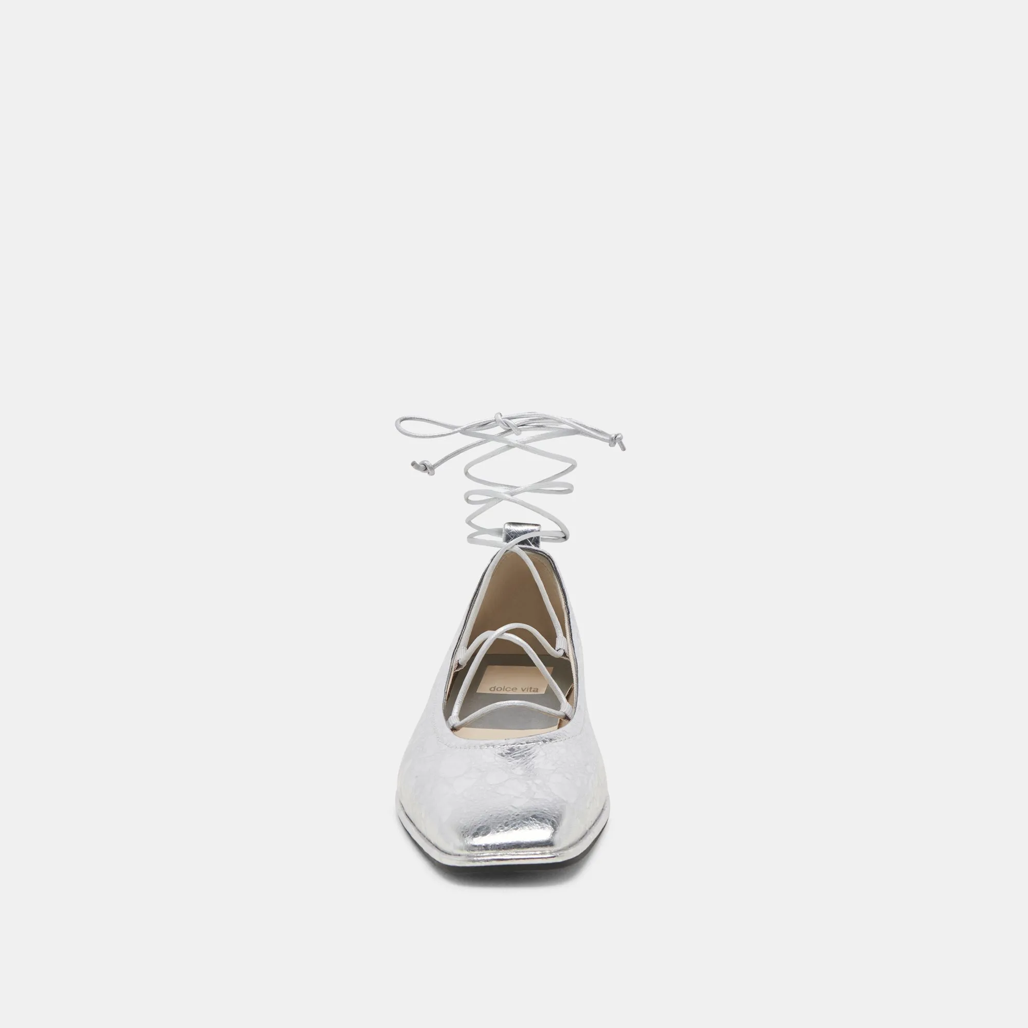 RYDER BALLETTFLATS SILBER ANTIKE LEDER