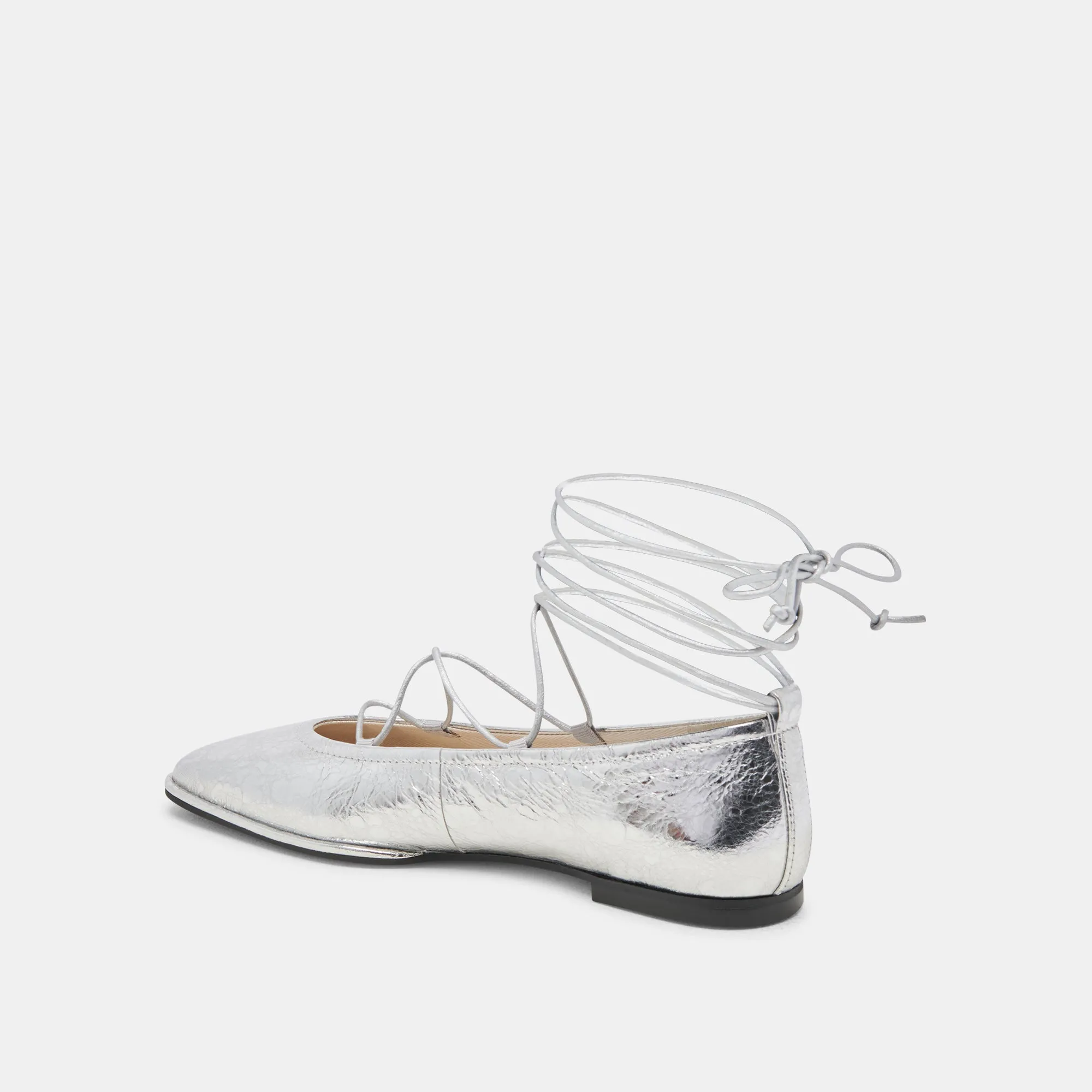 RYDER BALLETTFLATS SILBER ANTIKE LEDER