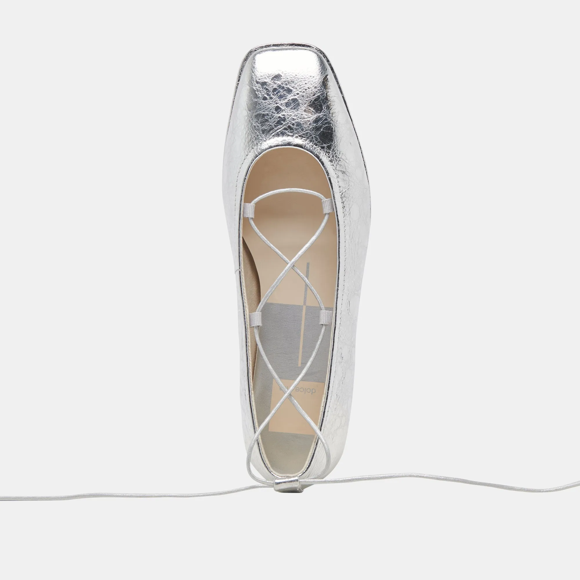 RYDER BALLETTFLATS SILBER ANTIKE LEDER