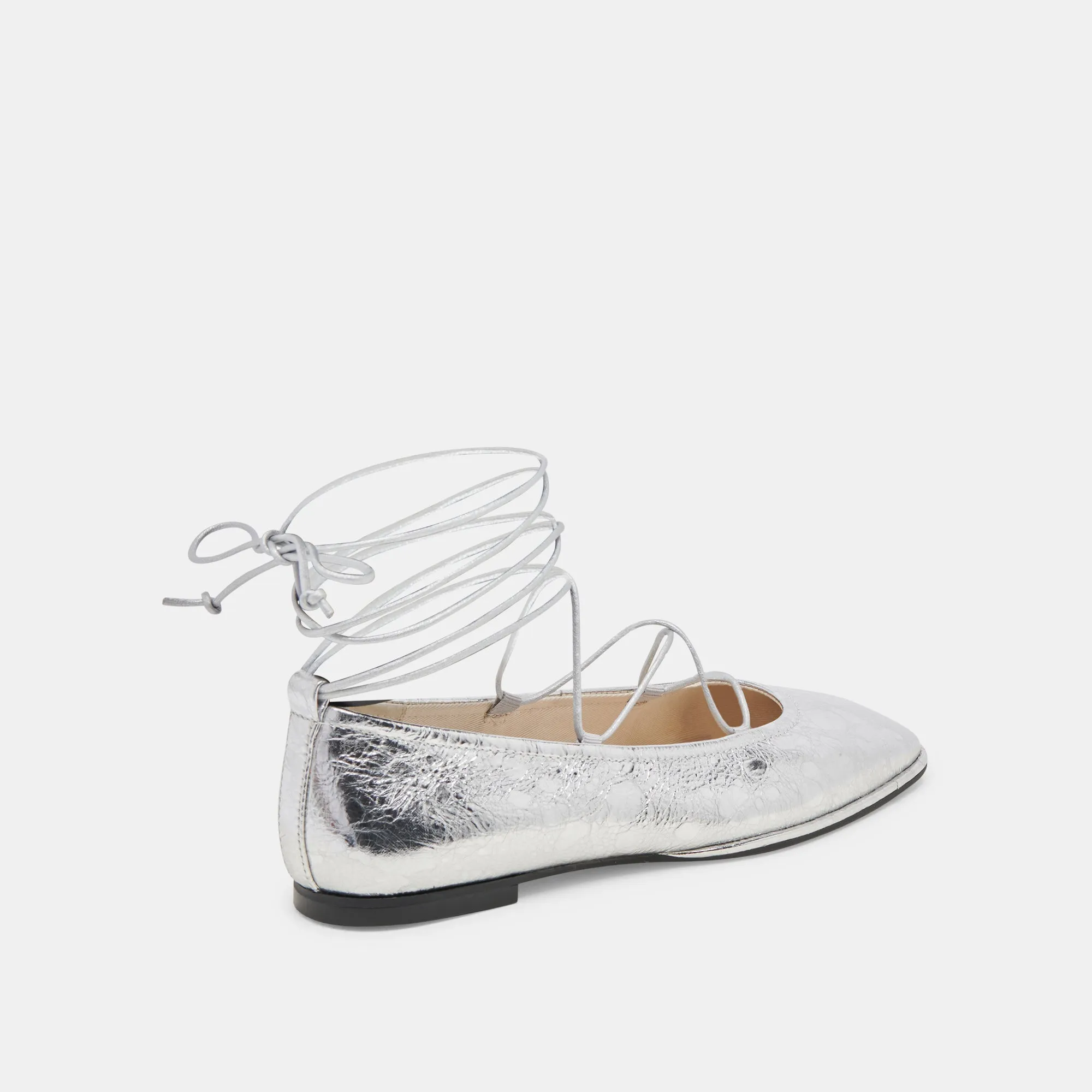 RYDER BALLETTFLATS SILBER ANTIKE LEDER
