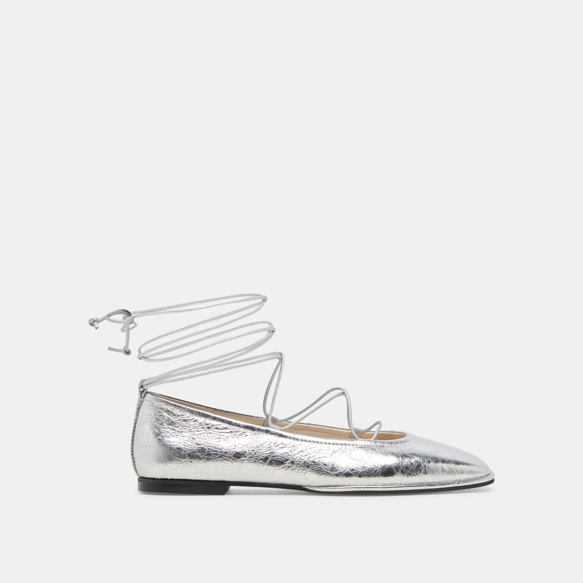 RYDER BALLETTFLATS SILBER ANTIKE LEDER