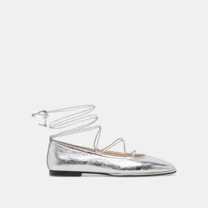 RYDER BALLETTFLATS SILBER ANTIKE LEDER