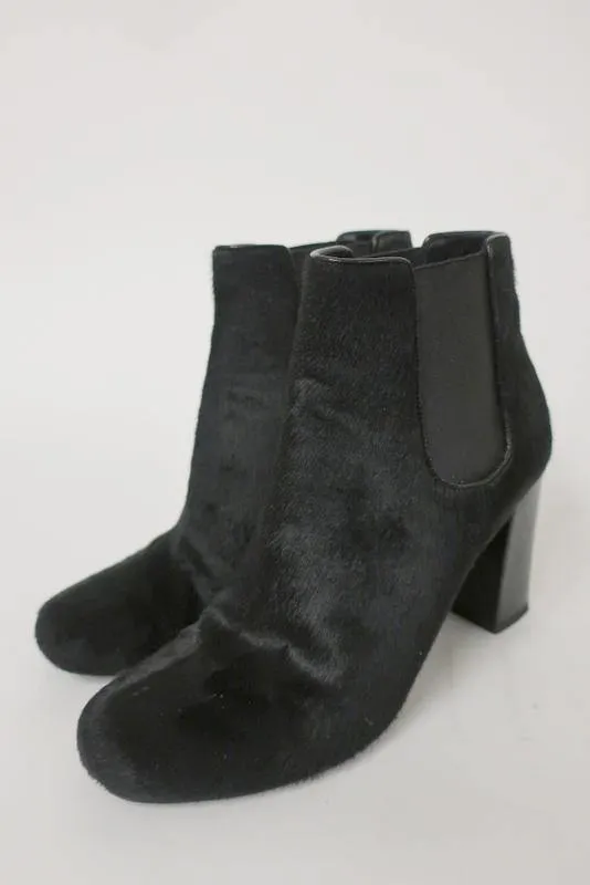 Saint Laurent Babies Chelsea Stiefel Schwarz Kalbshaar Größe 36 High Heel Knöchelstiefel