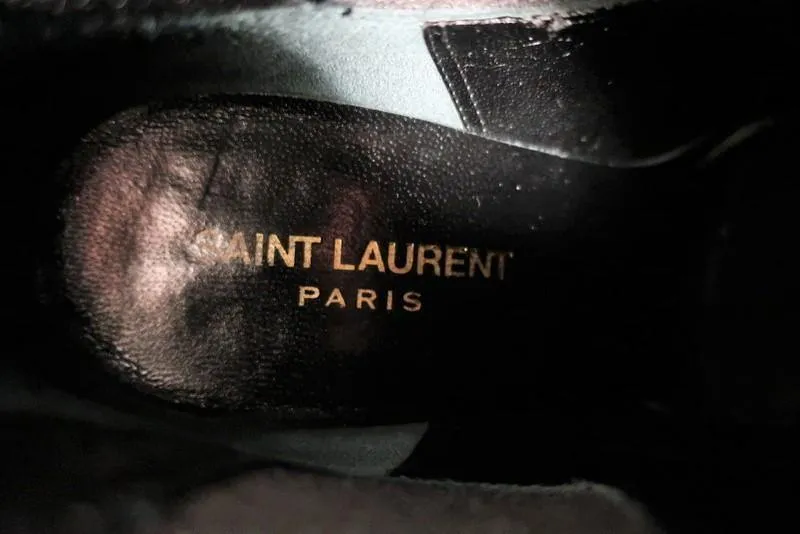 Saint Laurent Babies Chelsea Stiefel Schwarz Kalbshaar Größe 36 High Heel Knöchelstiefel