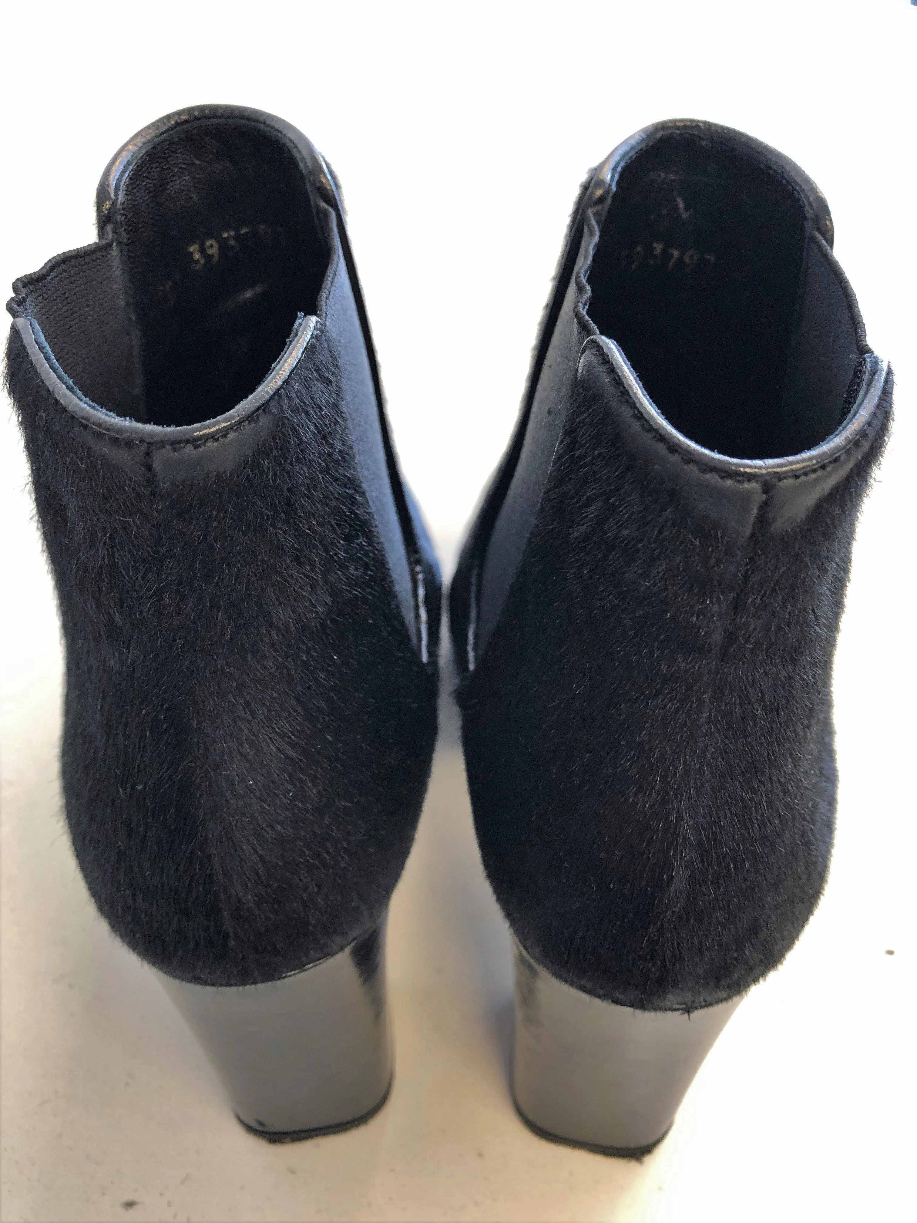 Saint Laurent Babies Chelsea Stiefel Schwarz Kalbshaar Größe 36 High Heel Knöchelstiefel