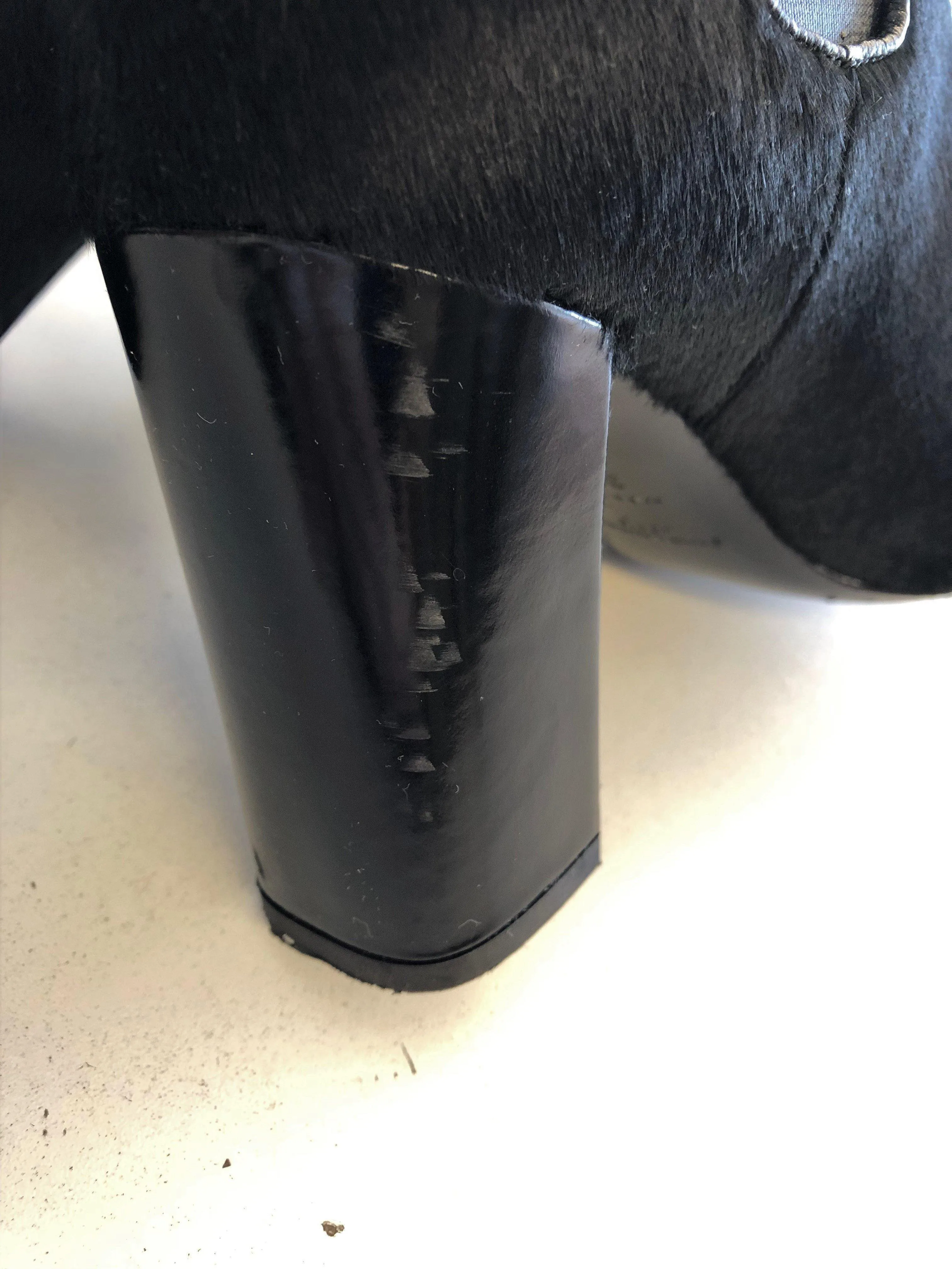 Saint Laurent Babies Chelsea Stiefel Schwarz Kalbshaar Größe 36 High Heel Knöchelstiefel