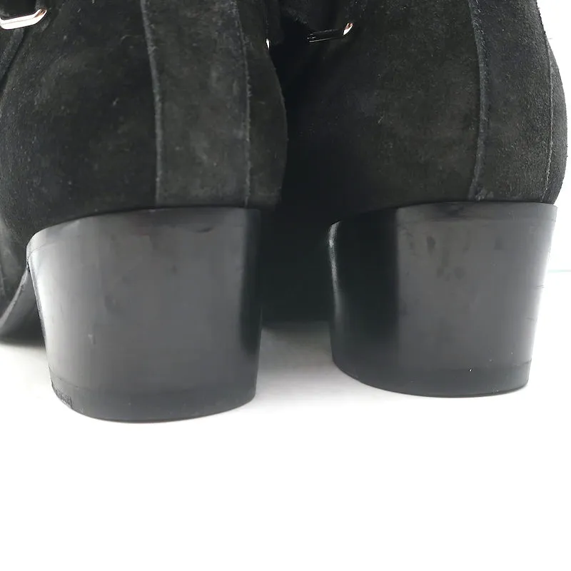 Saint Laurent Blake Jodhpur Stiefeletten Schwarz Wildleder Größe 37