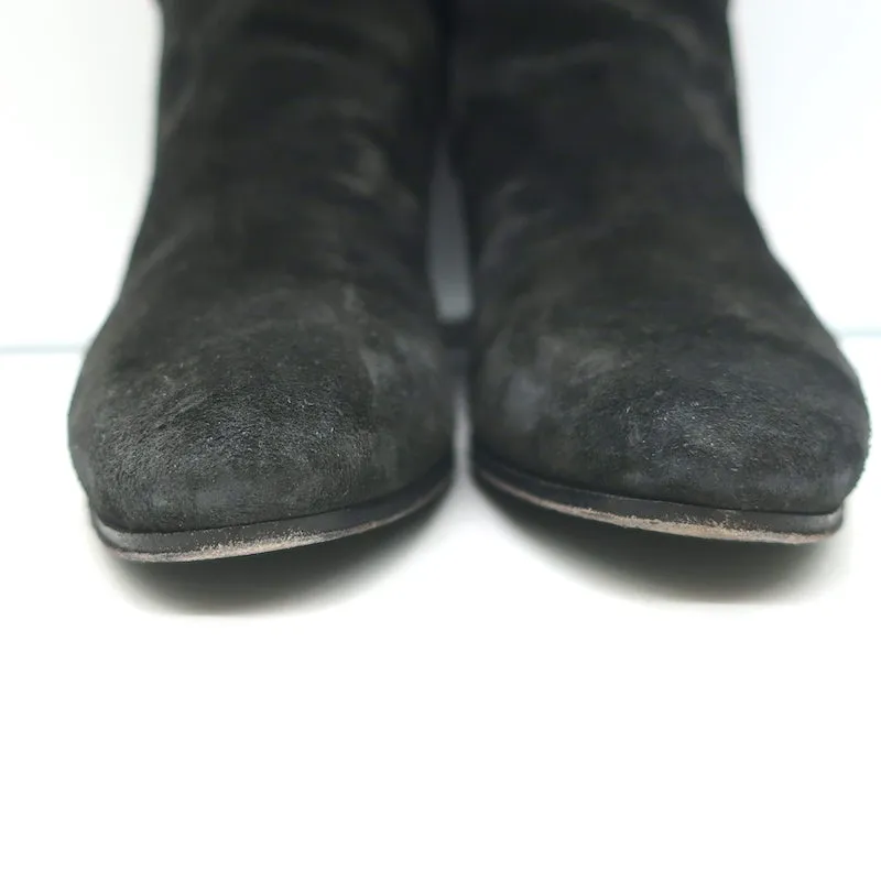 Saint Laurent Blake Jodhpur Stiefeletten Schwarz Wildleder Größe 37