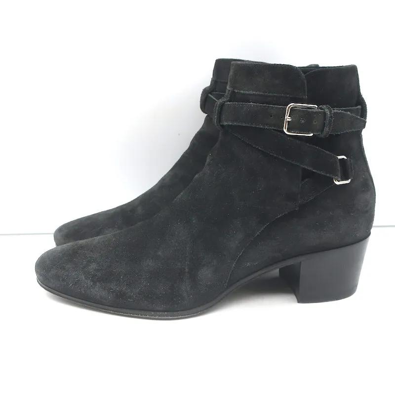 Saint Laurent Blake Jodhpur Stiefeletten Schwarz Wildleder Größe 37