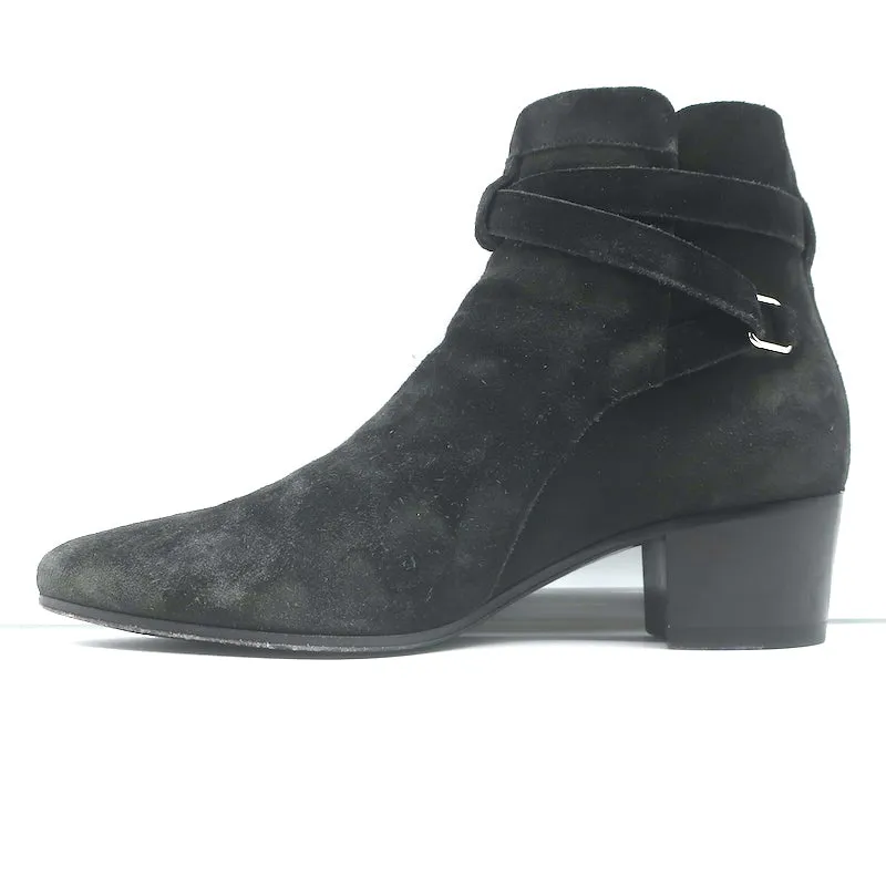 Saint Laurent Blake Jodhpur Stiefeletten Schwarz Wildleder Größe 37