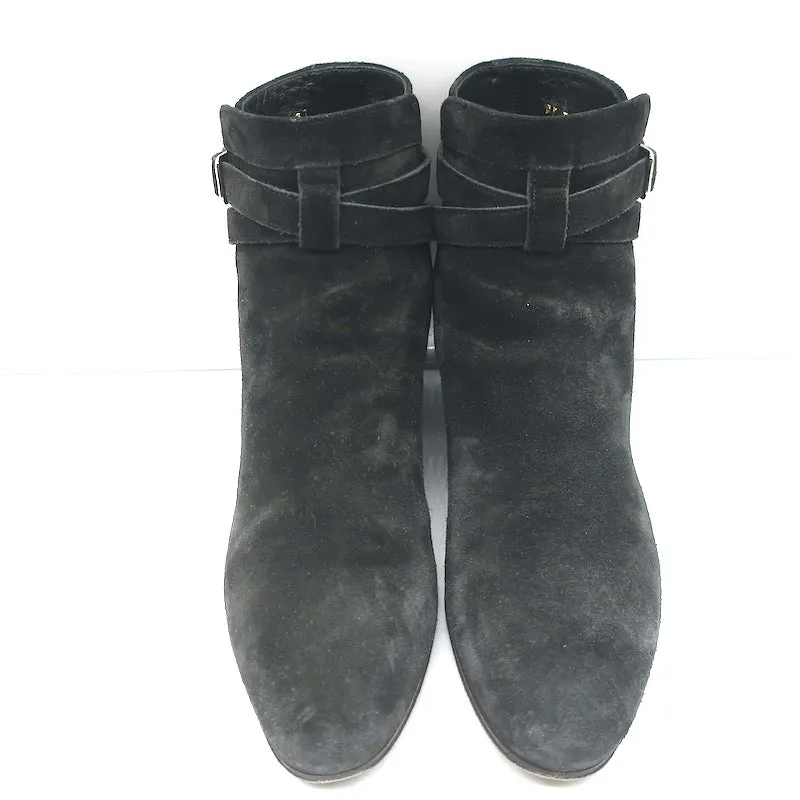 Saint Laurent Blake Jodhpur Stiefeletten Schwarz Wildleder Größe 37