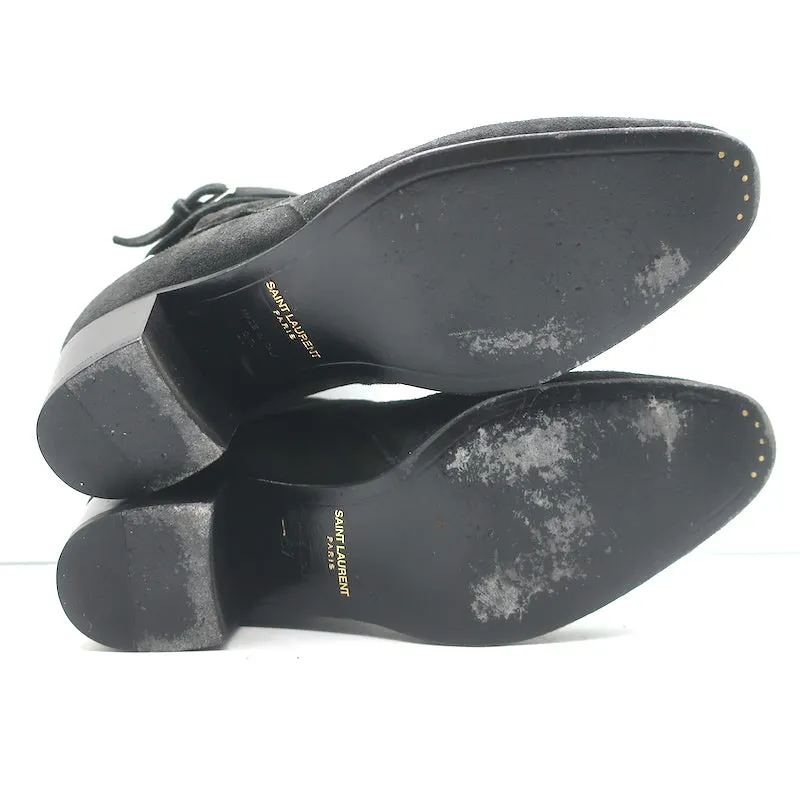 Saint Laurent Blake Jodhpur Stiefeletten Schwarz Wildleder Größe 37