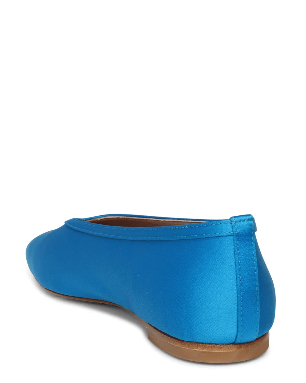 Satin Dafne Flacher Schuh in Türkis