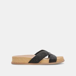 SELDA WEITE SANDALEN ONYX RAFFIA