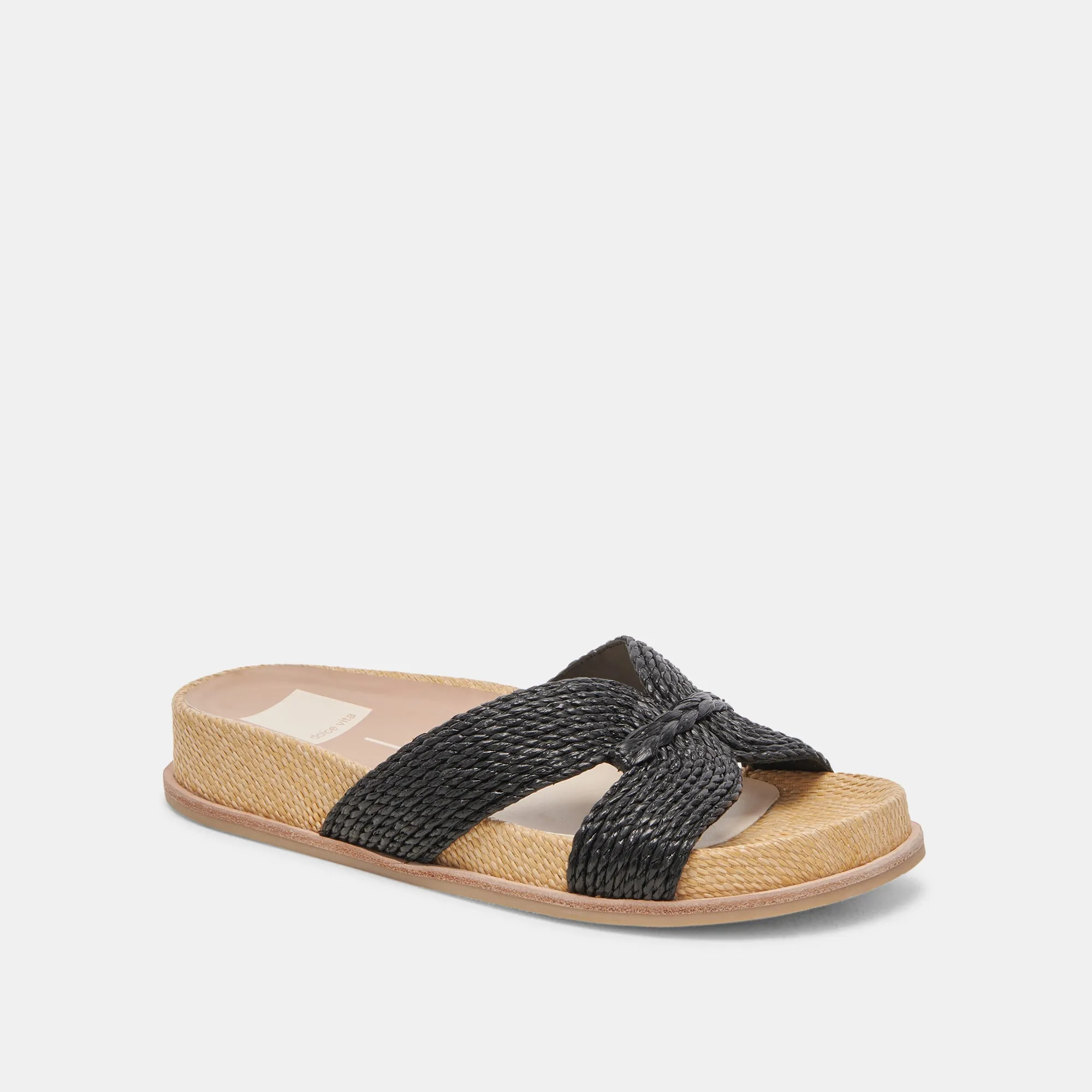 SELDA WEITE SANDALEN ONYX RAFFIA